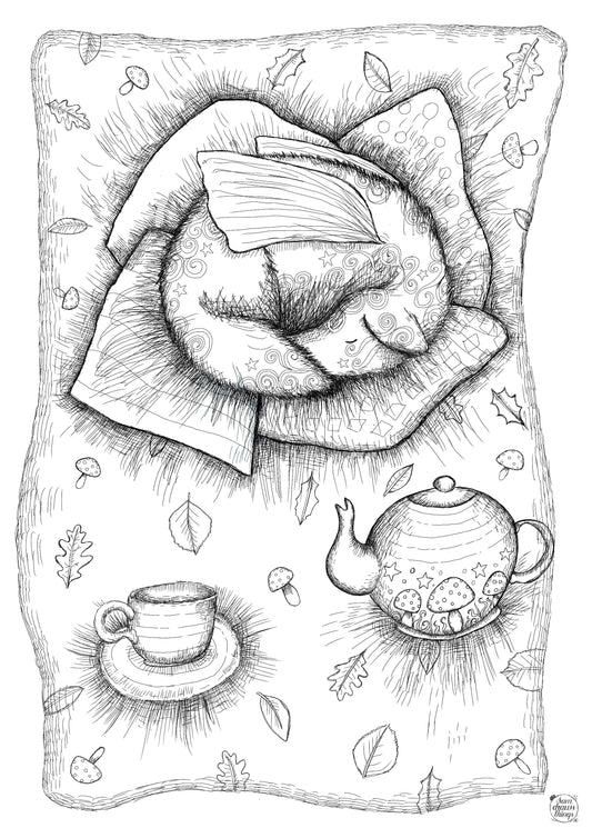 Day 24. Ascending to Imbolc. A Comfort Fairy colouring page