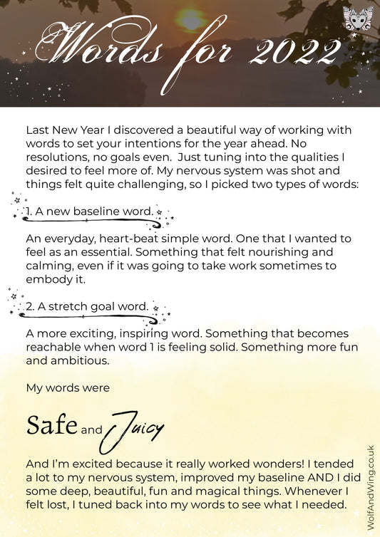 Day 31. Ascending to Imbolc. Words for the year