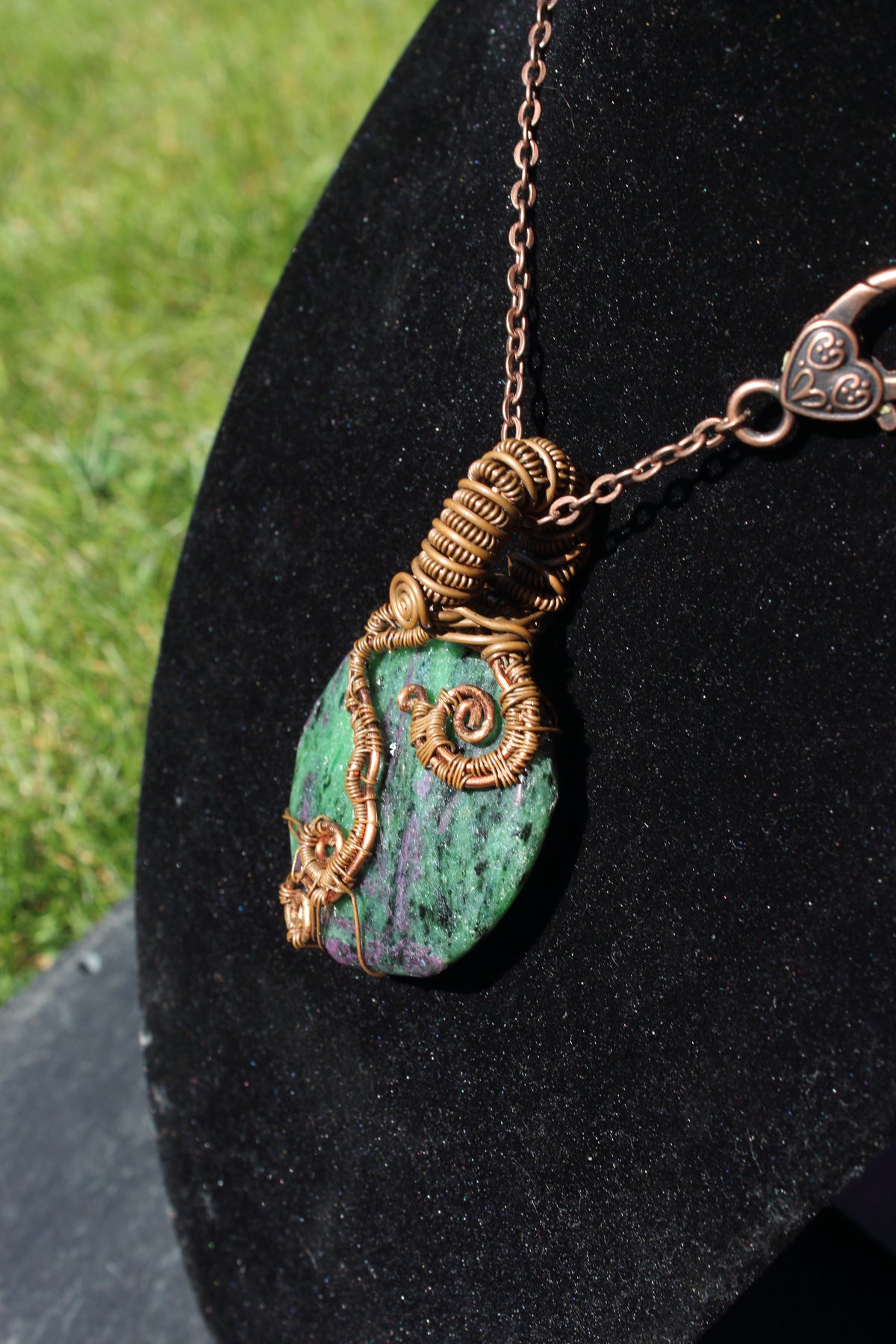 Ruby Zoisite Tree Amulet