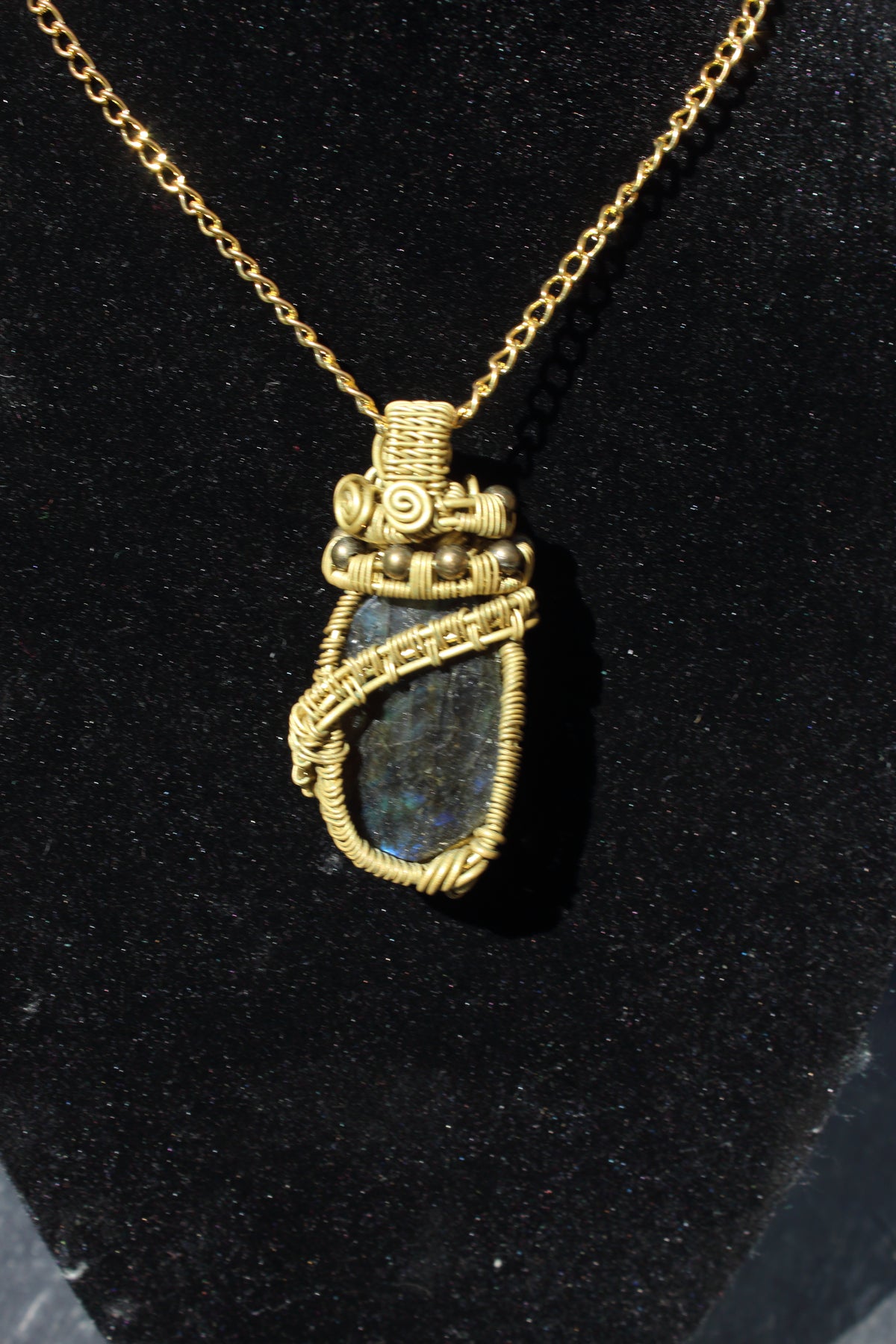 Labradorite carved Buddha Pendant