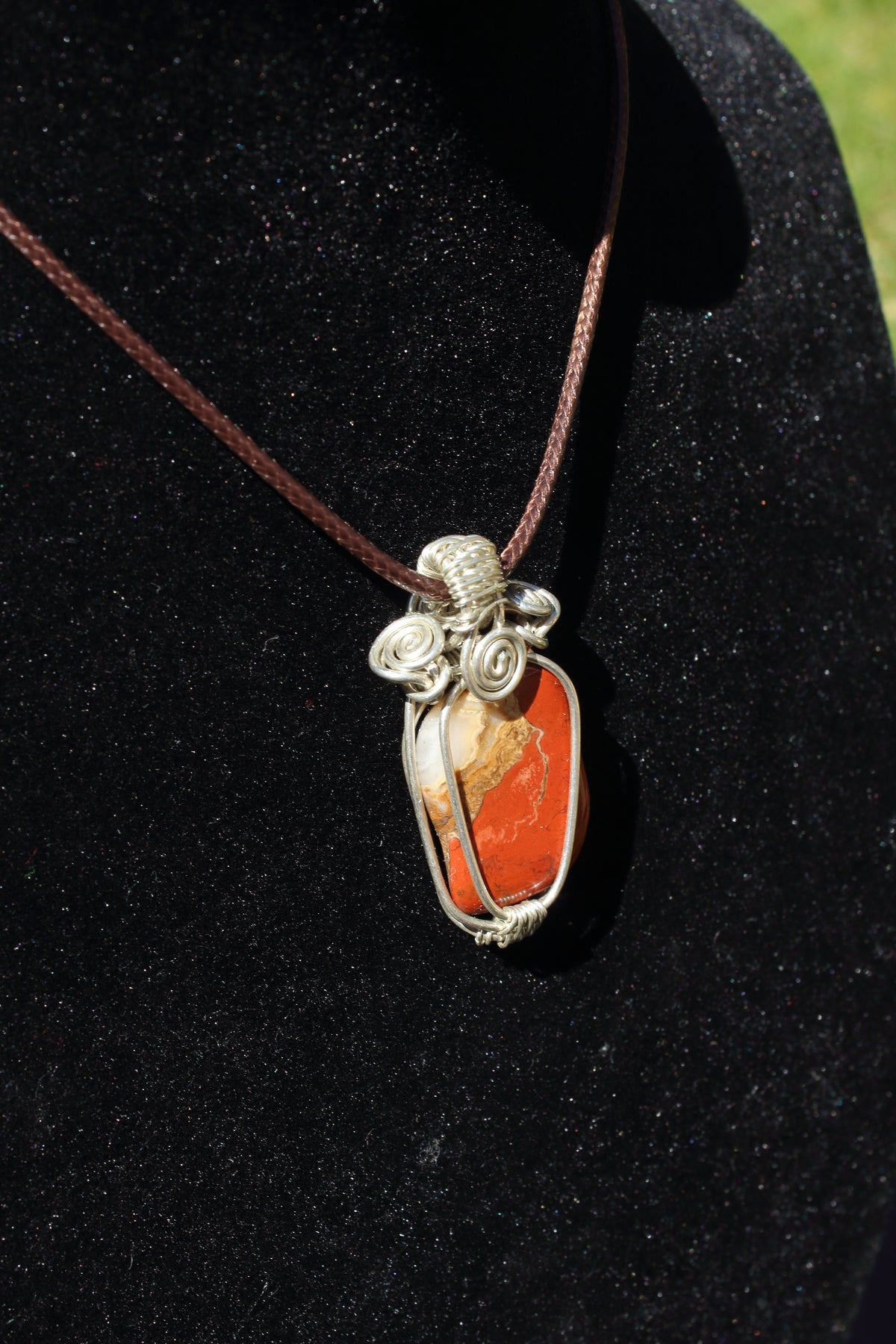 Brecciated jasper silver 925 pendant