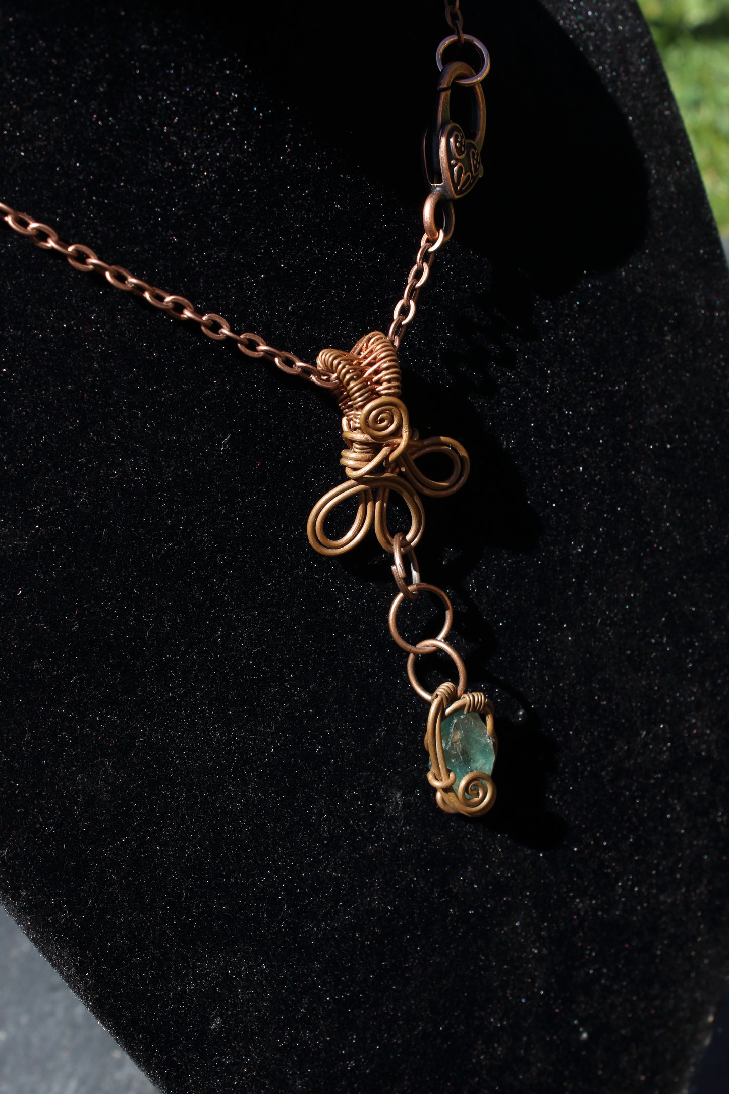 Suspended green fluorite Necklace