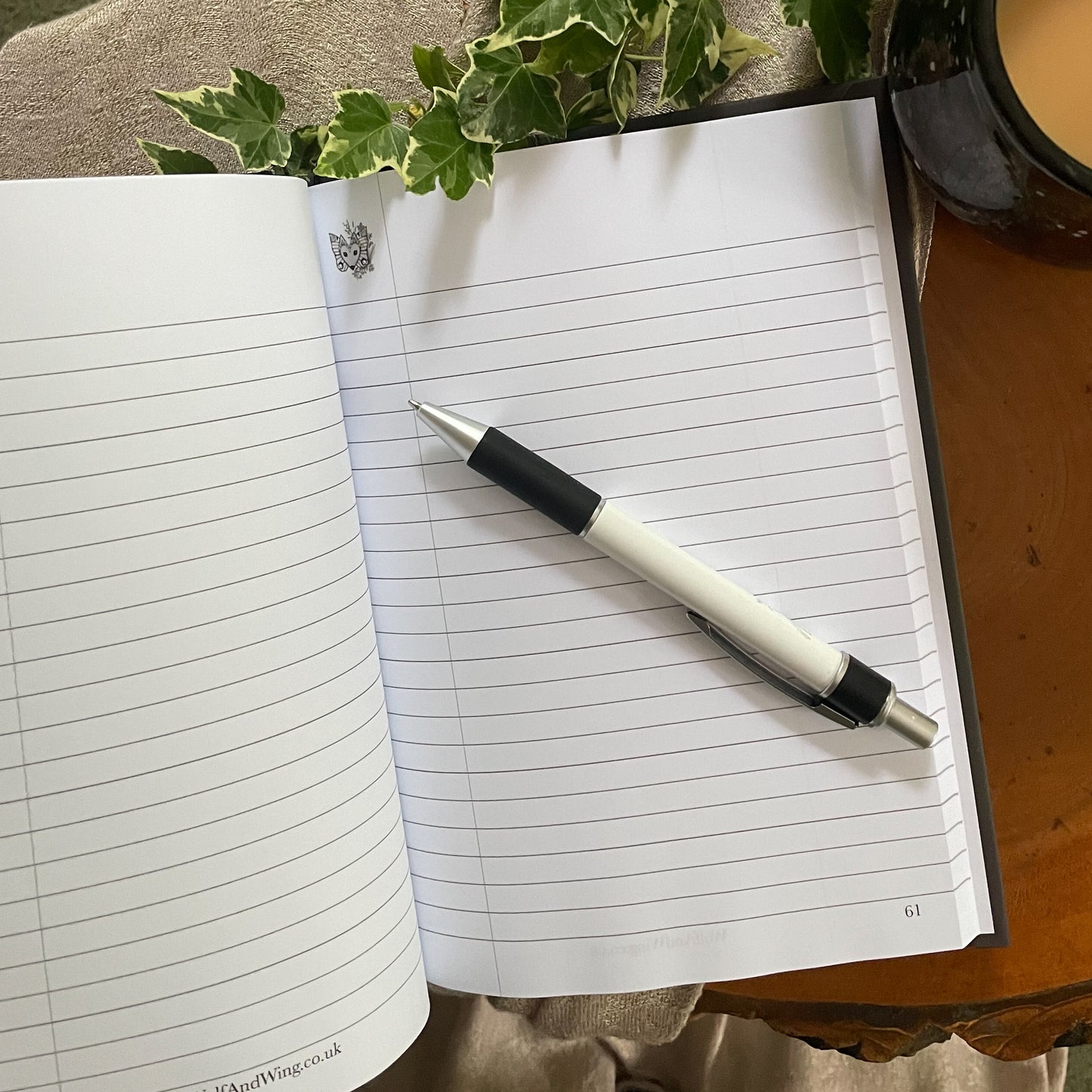Winged Wolf Logo journal (lined or unlined pages)