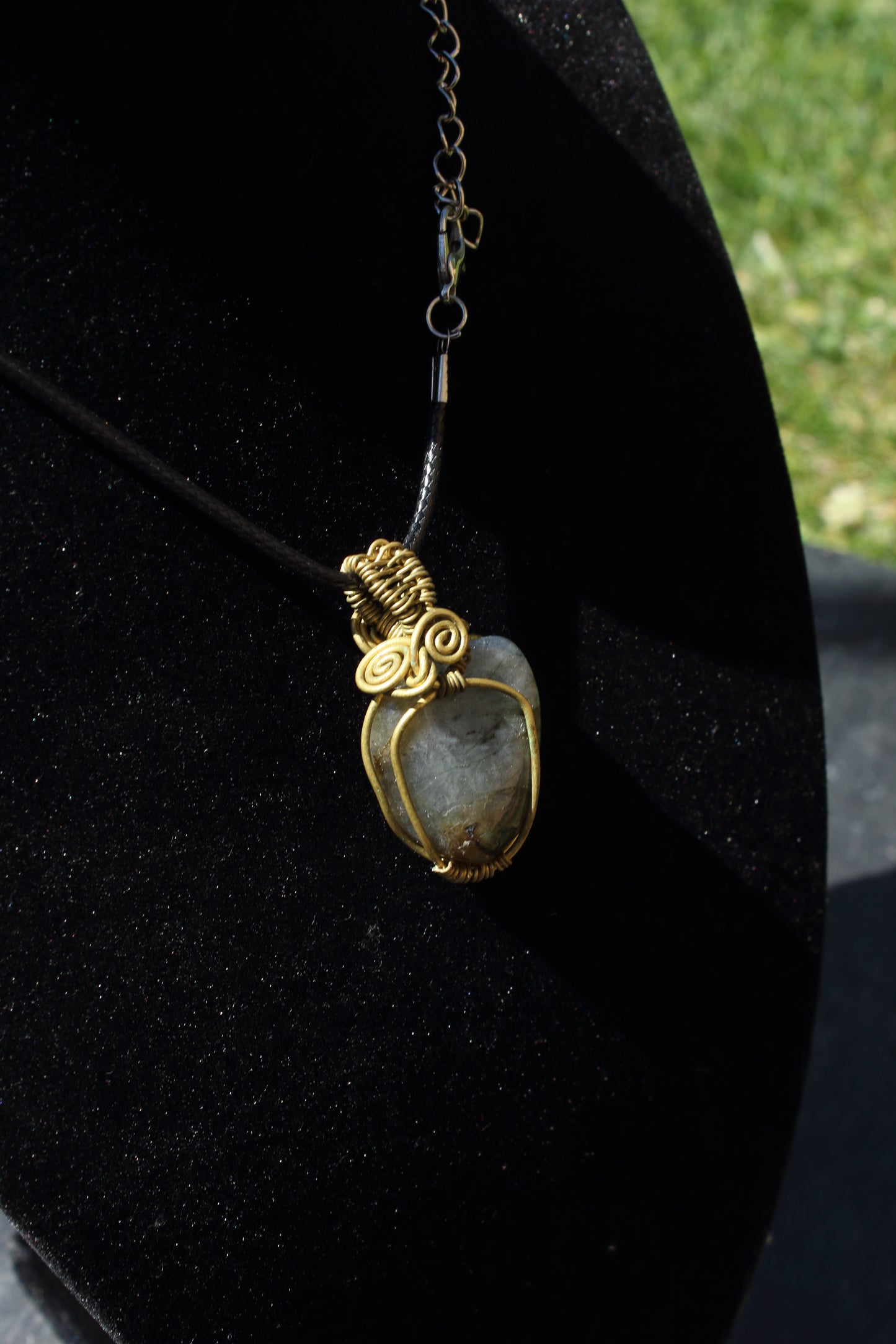 Simple Brass Lavikite Pendant