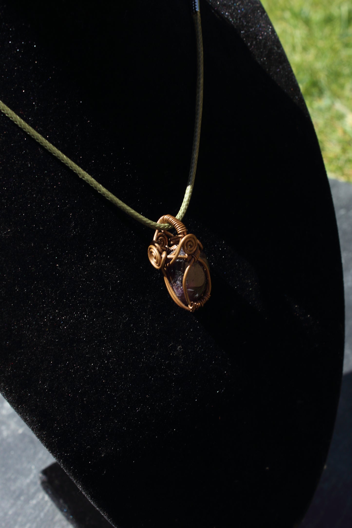 Simple Copper Amethyst Pendant