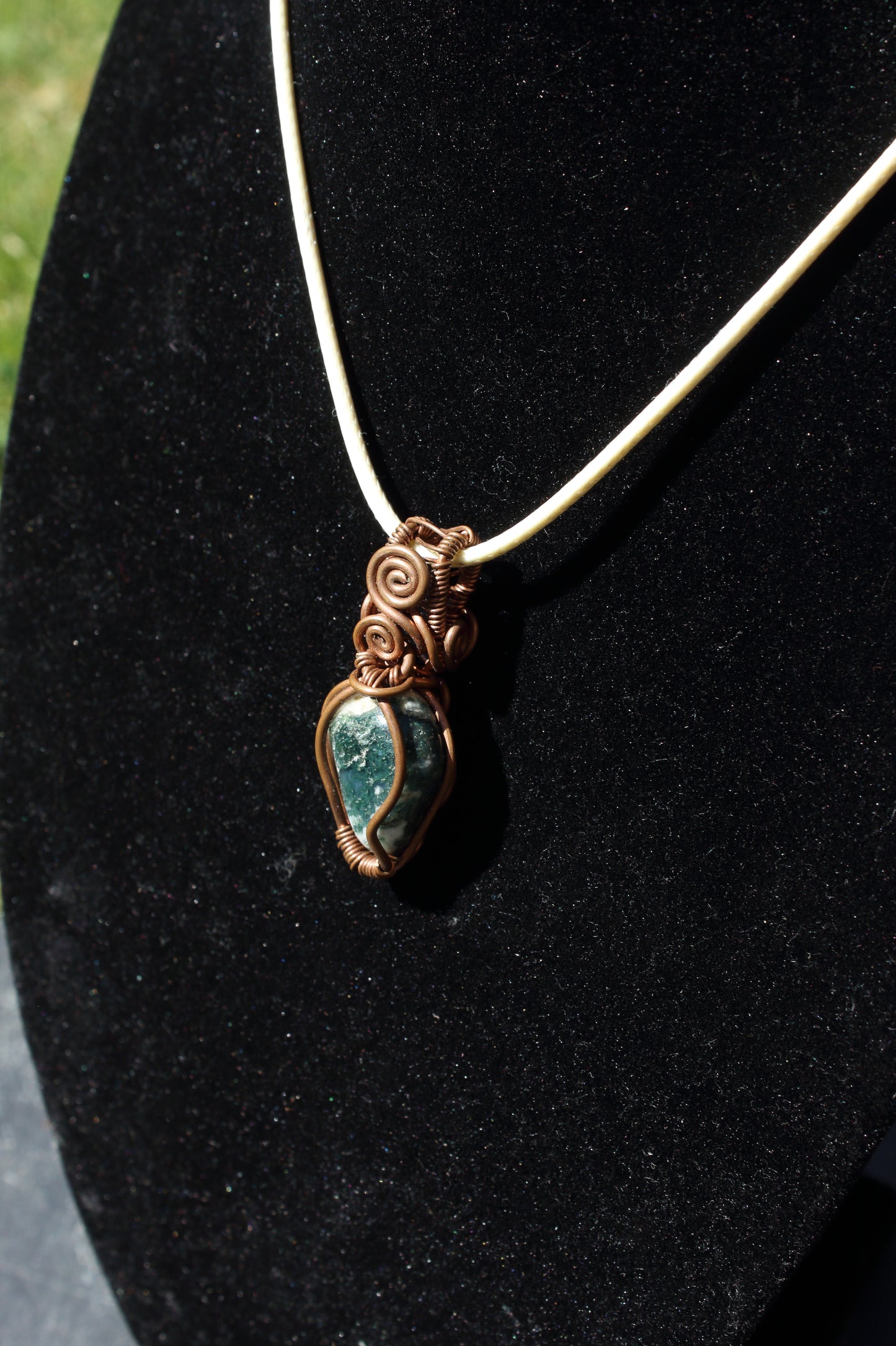Simple Tree Agate Copper Pendant