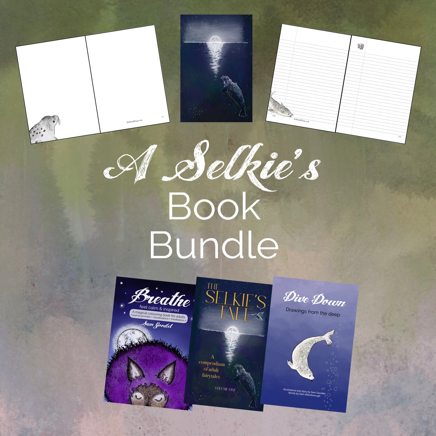 A Selkie's Book Bundle (with Selkie journal options)