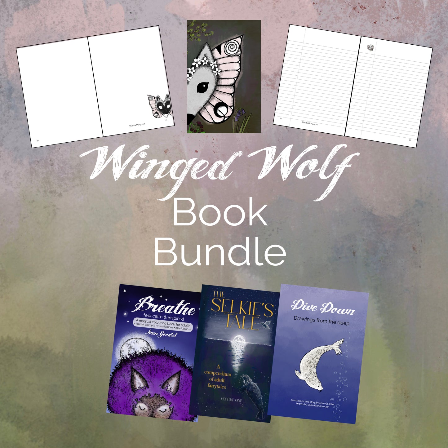 Winged Wolf Book Bundle (with journal options)