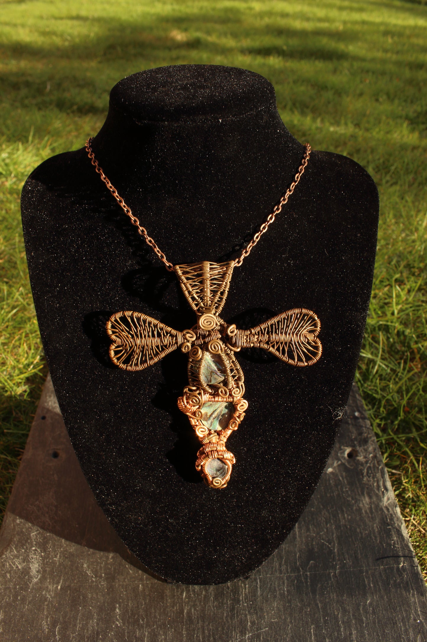 Abalone Dragonfly Pendant