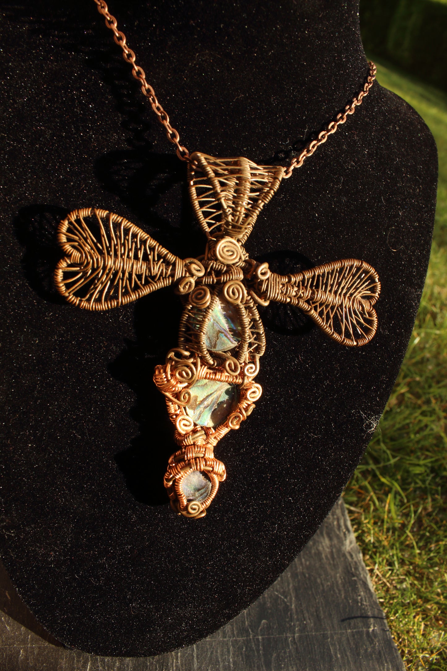 Abalone Dragonfly Pendant