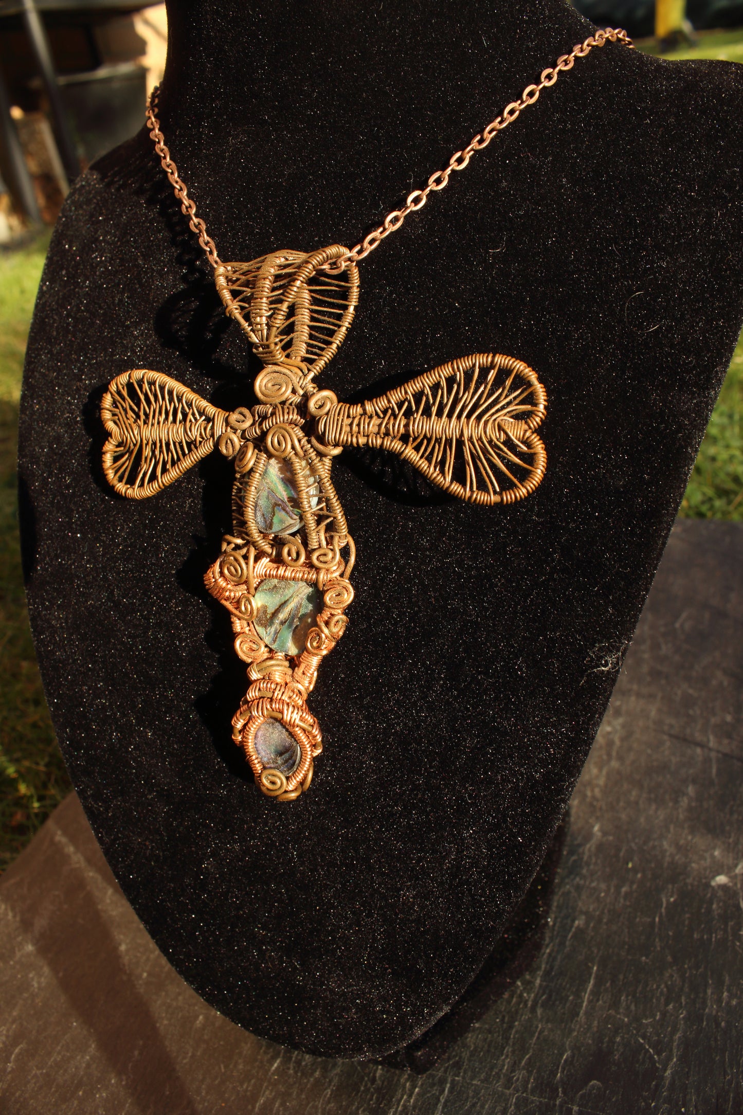 Abalone Dragonfly Pendant