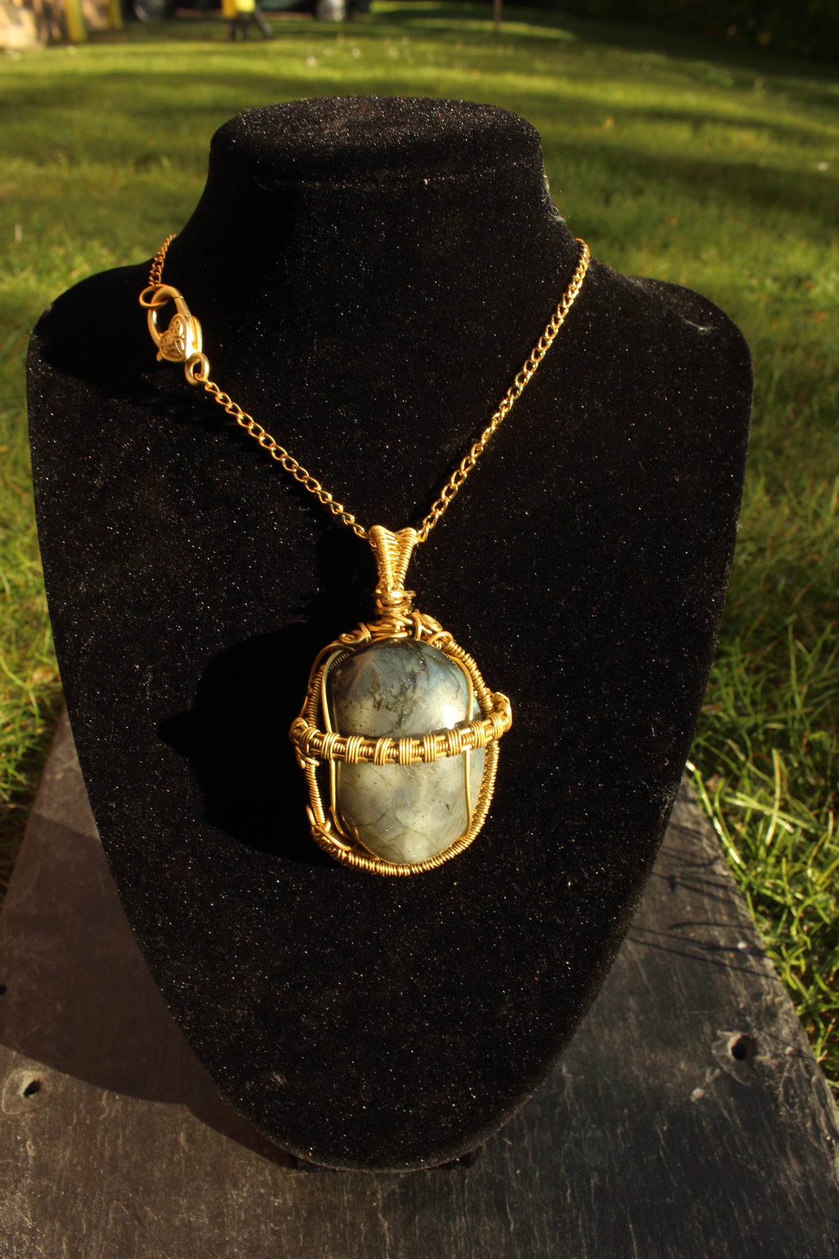 Labradorite Scarab Amulet