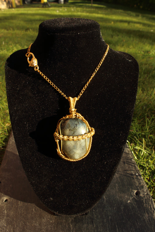 Labradorite Scarab Amulet