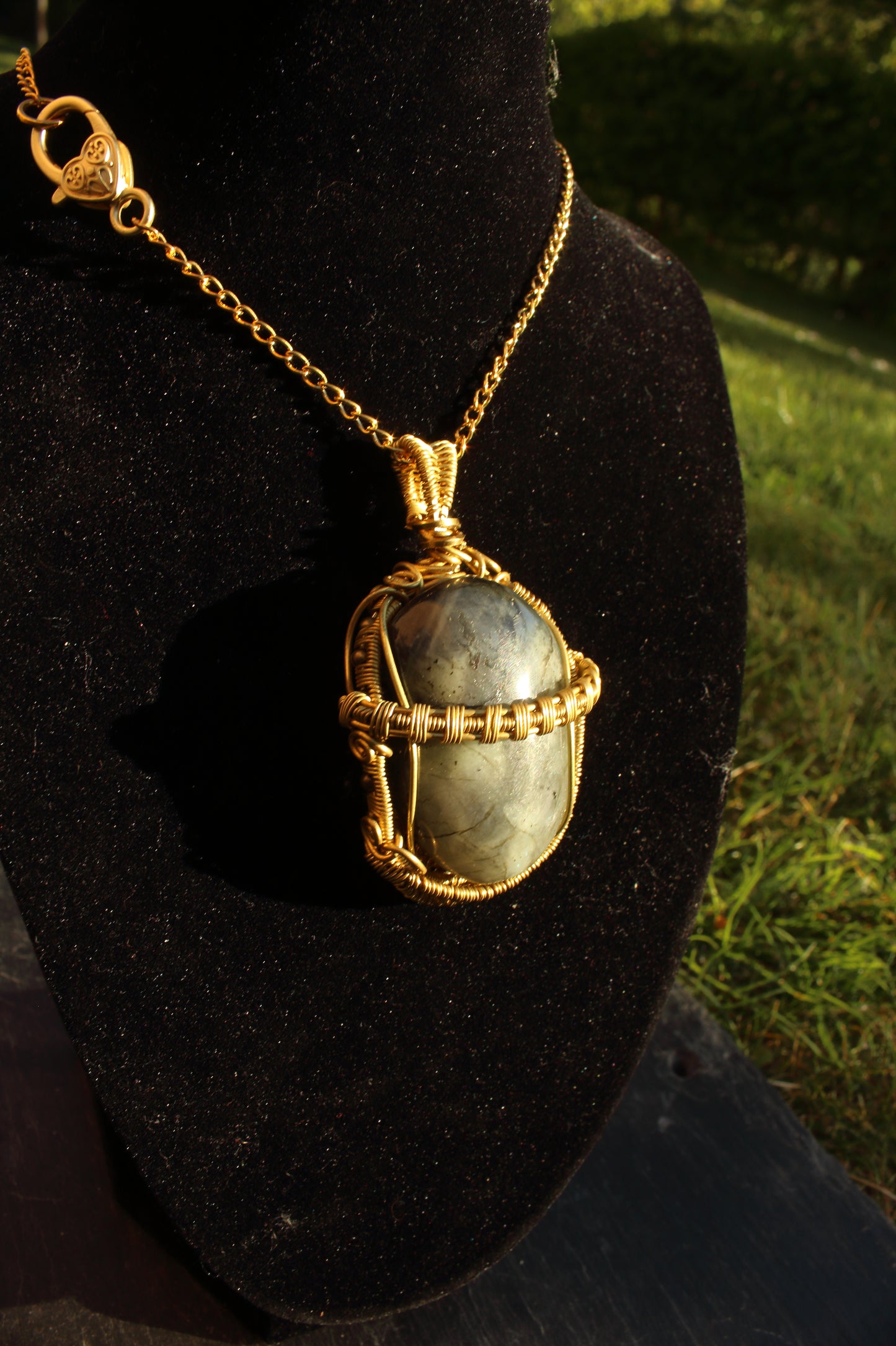 Labradorite Scarab Amulet