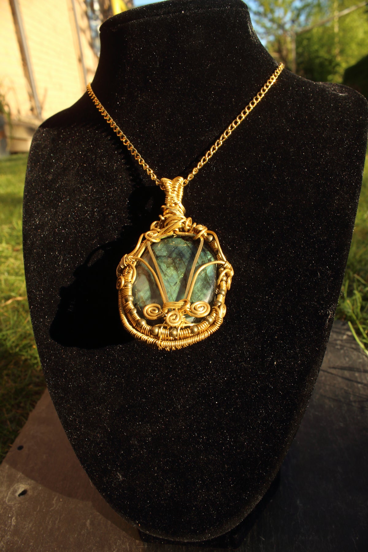 Labradorite Scarab Amulet