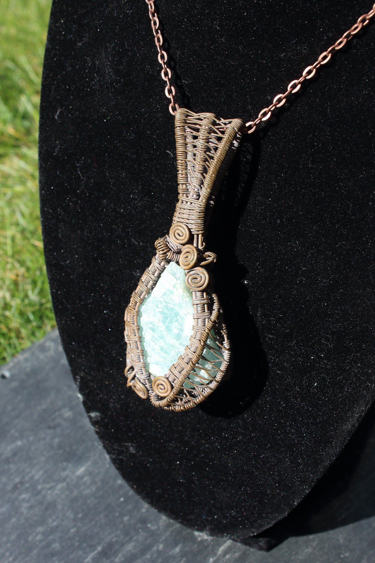 Raw Aquamarine Amulet