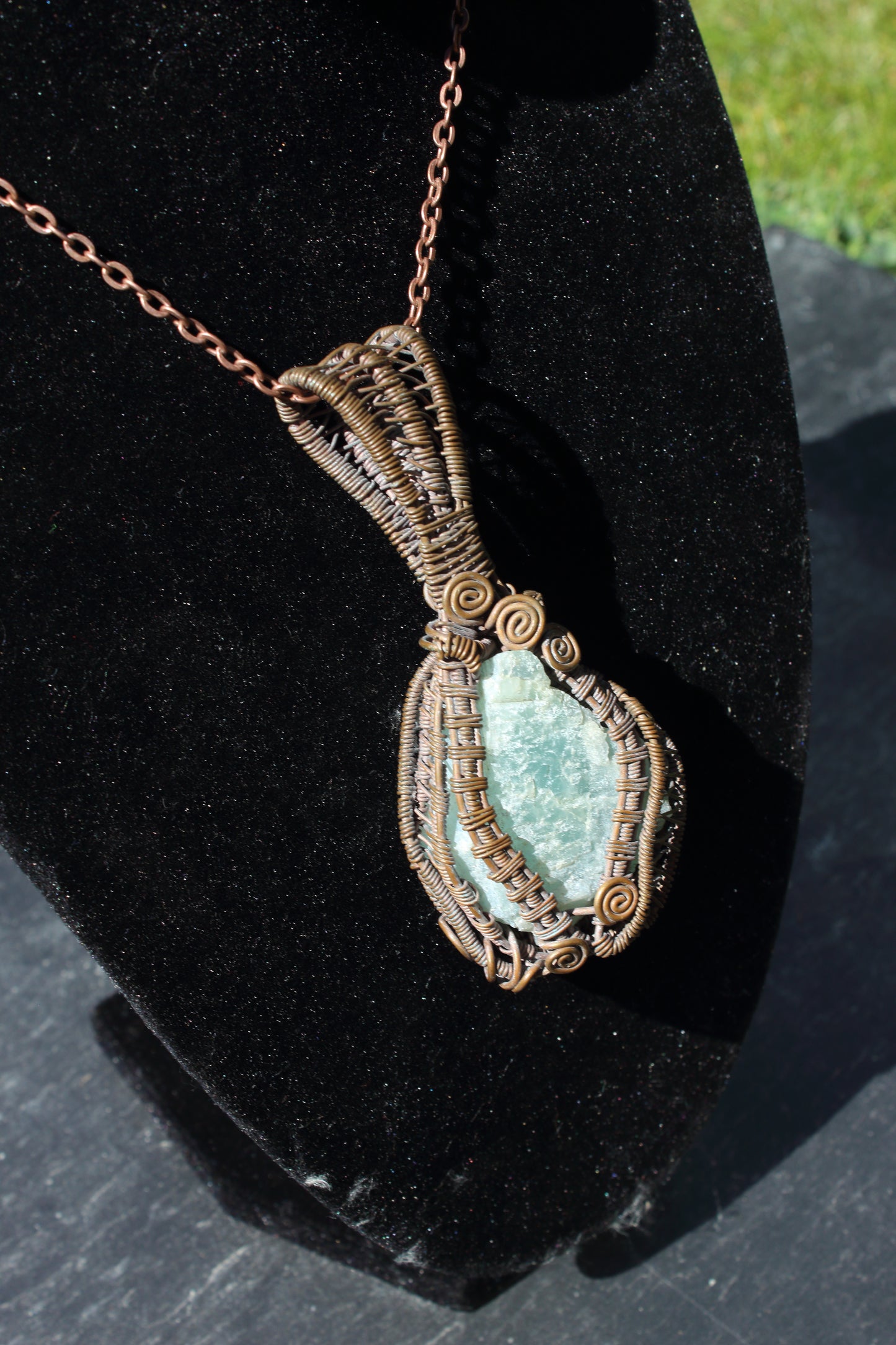 Raw Aquamarine Amulet