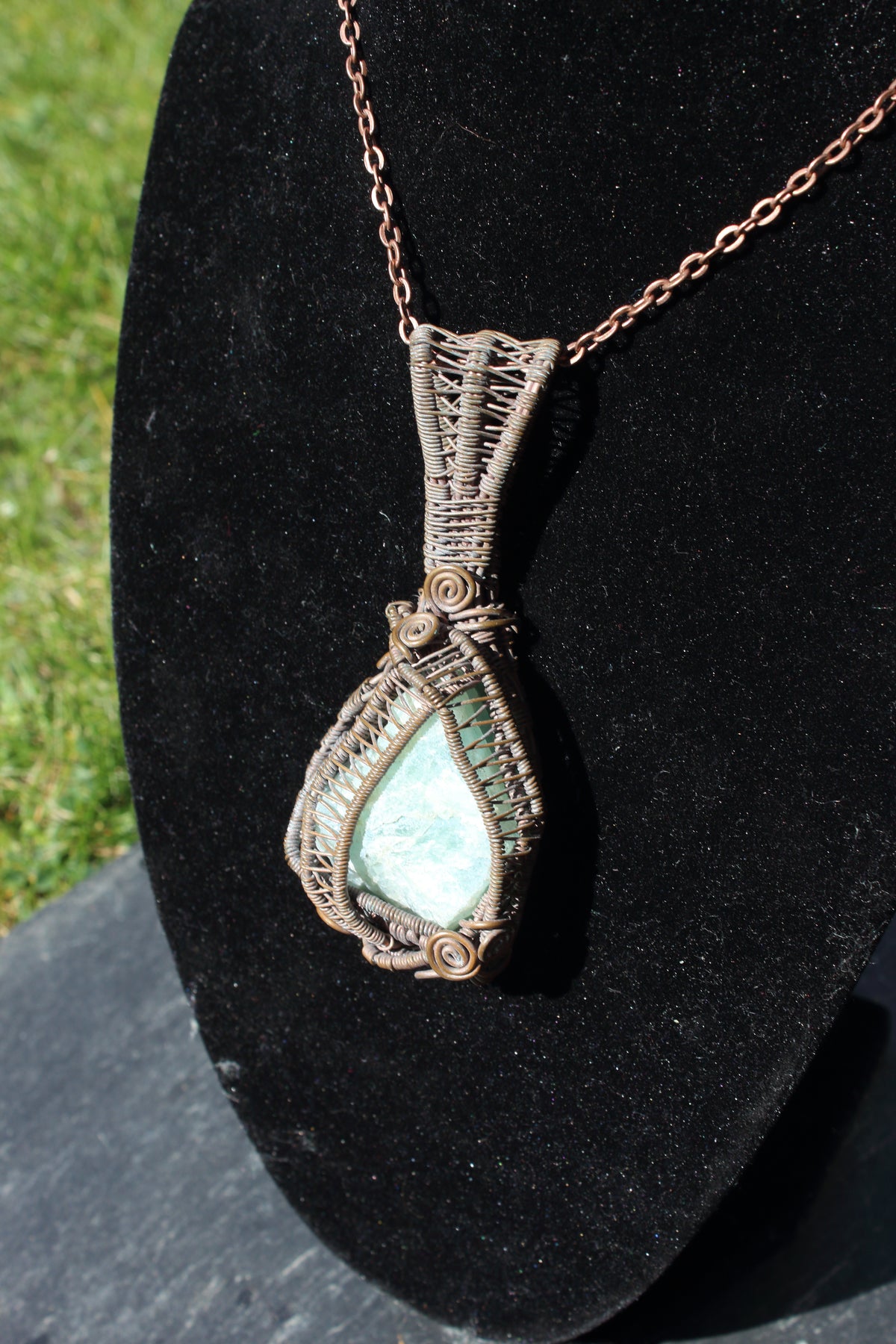 Raw Aquamarine Amulet