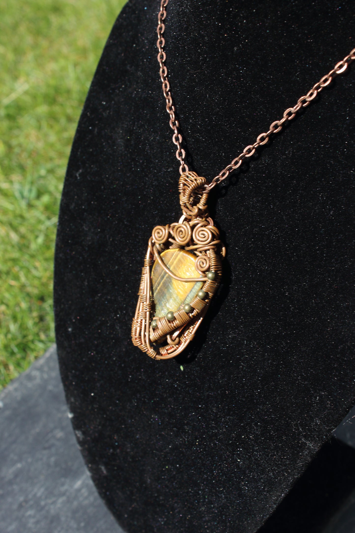 Tiger's Eye Shield Pendant