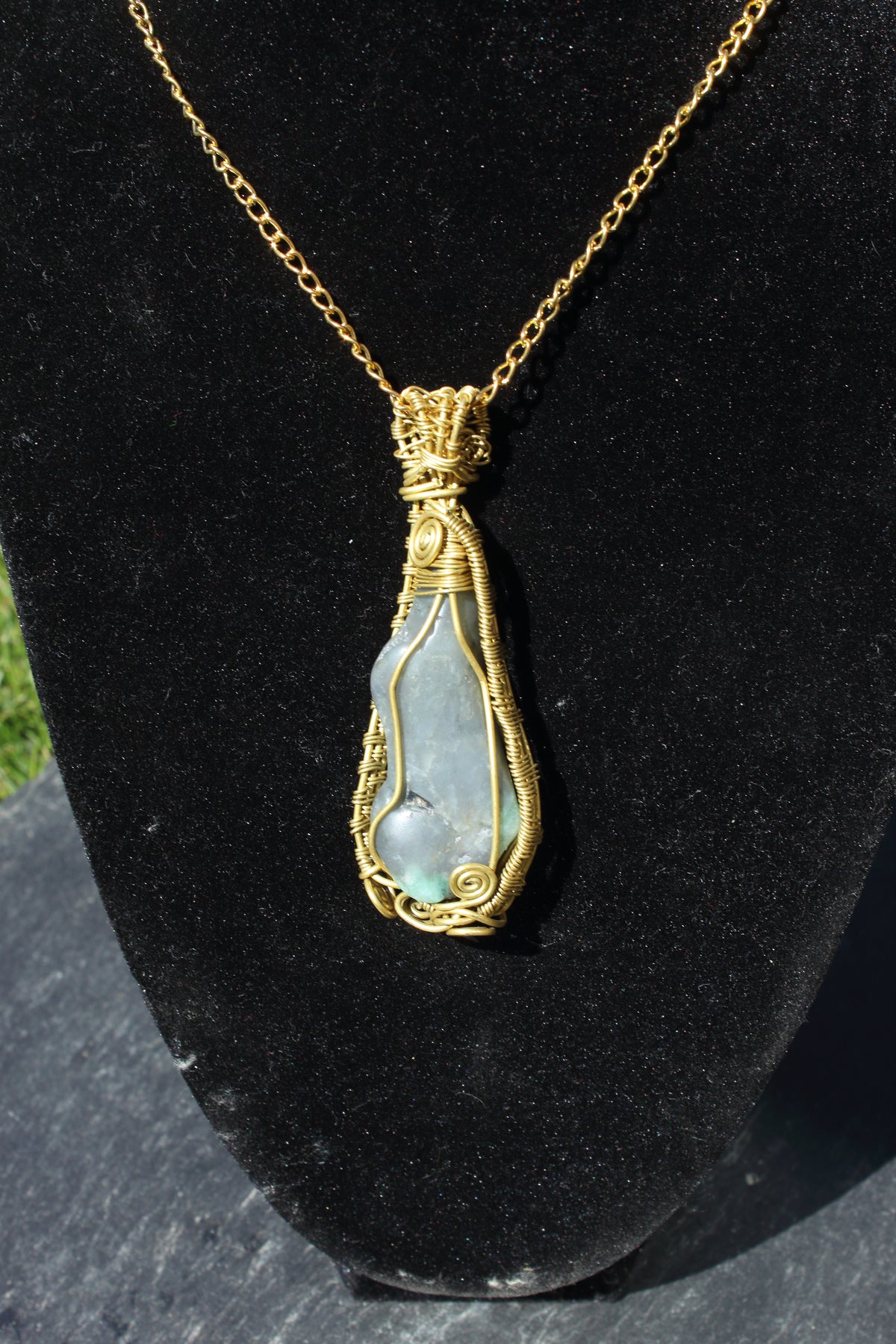 Sleek emerald matrix pendant