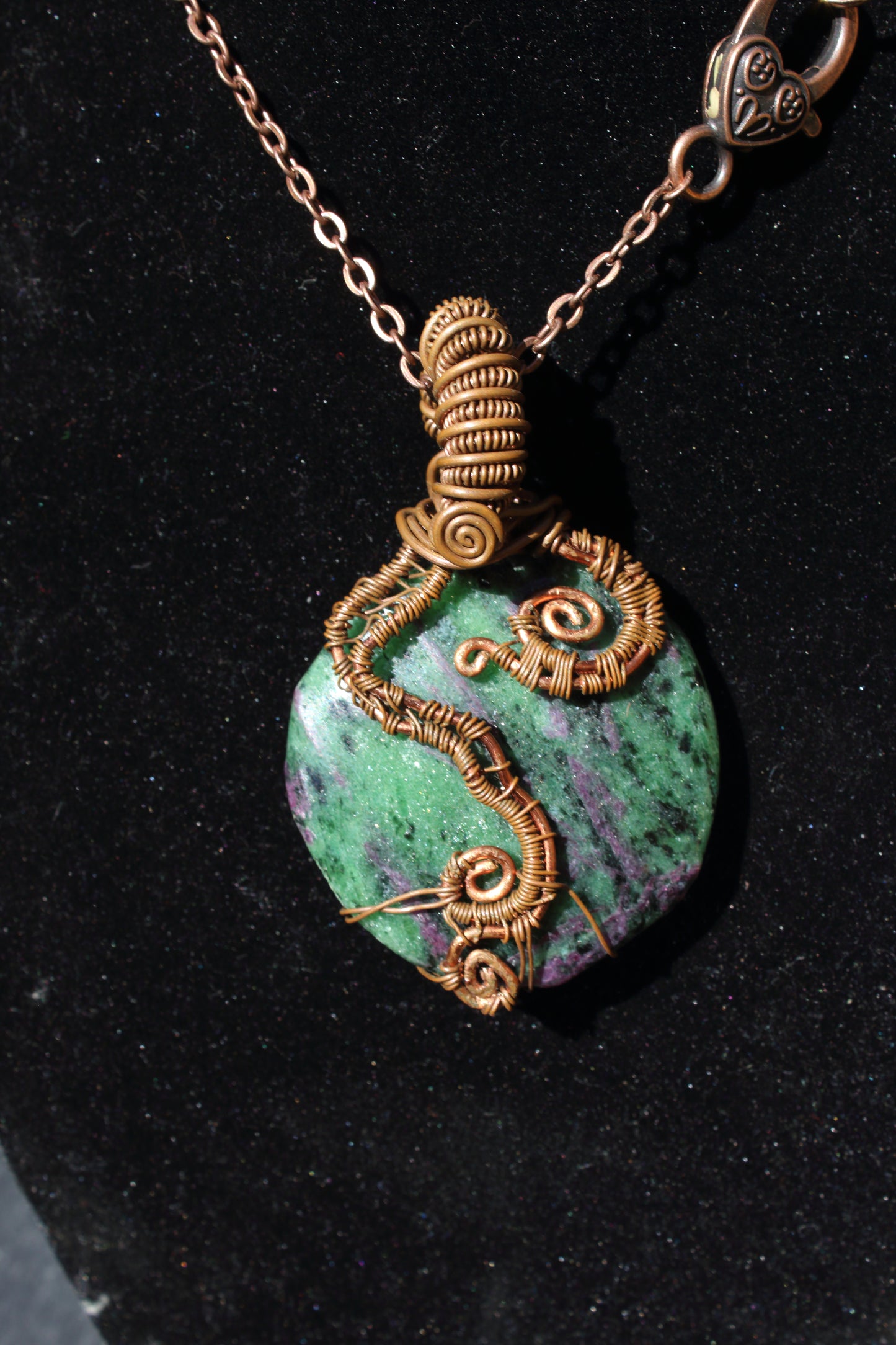 Ruby Zoisite Tree Amulet