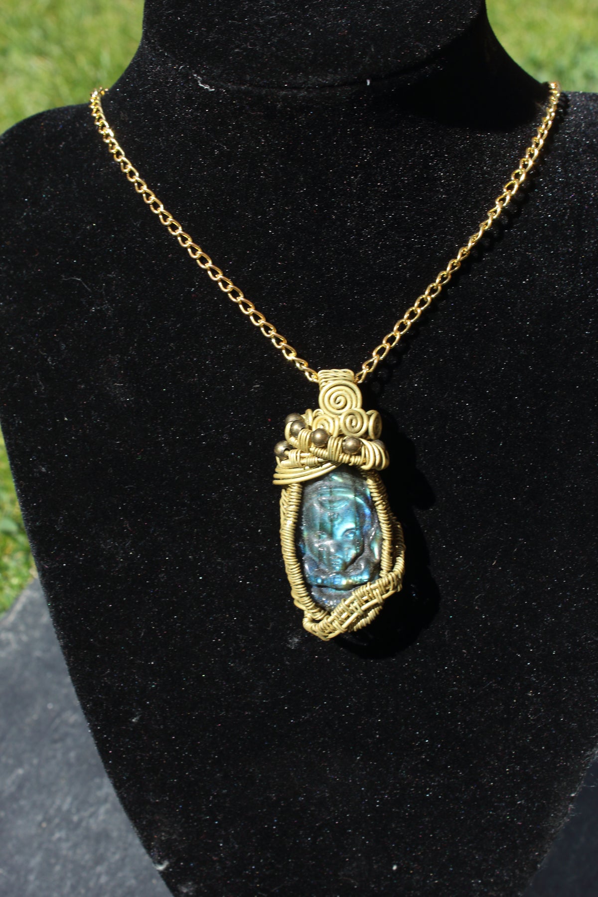 Labradorite carved Buddha Pendant