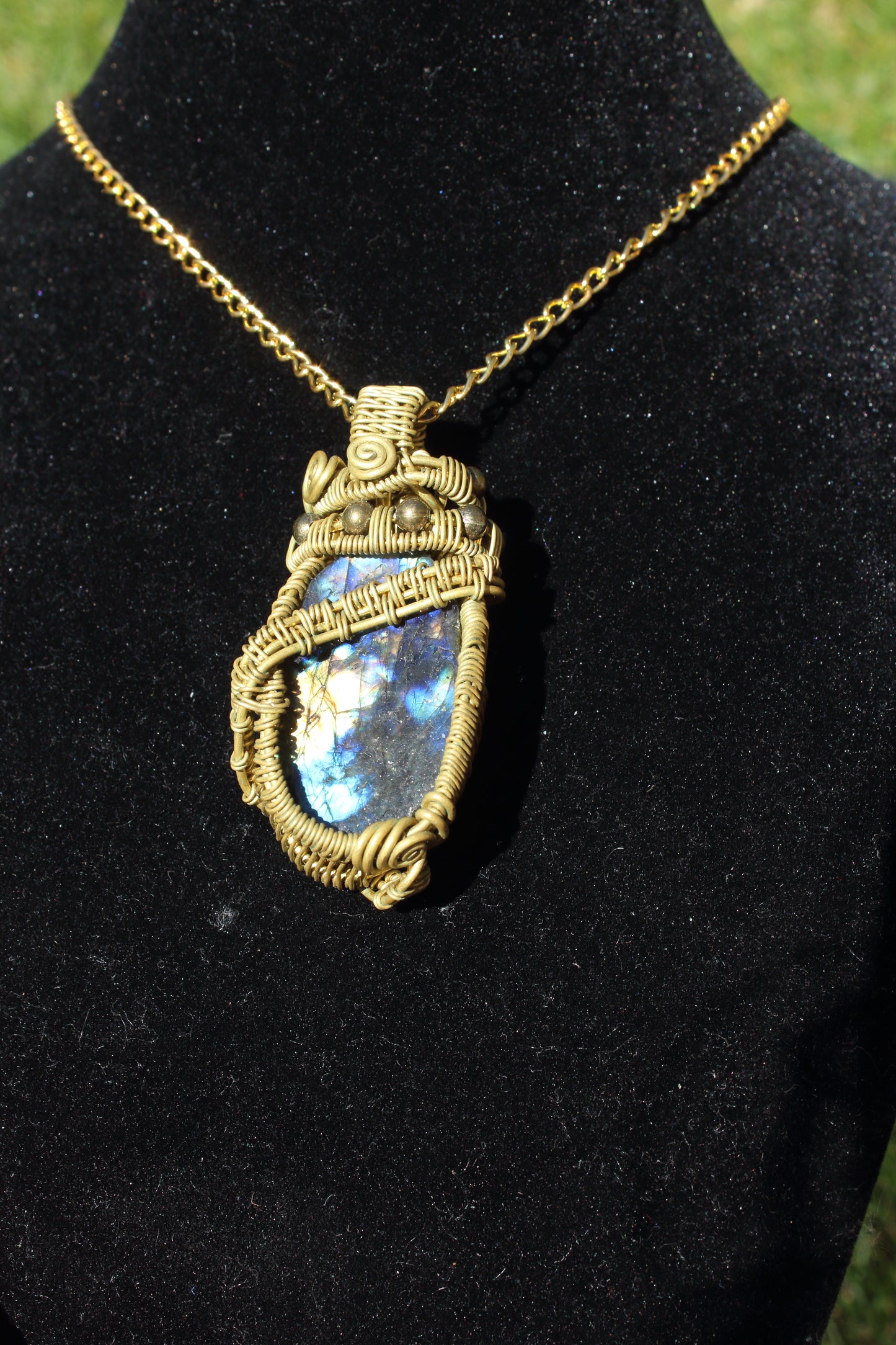 Labradorite carved Buddha Pendant