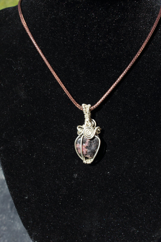Rhodonite Silver 925 Pendant