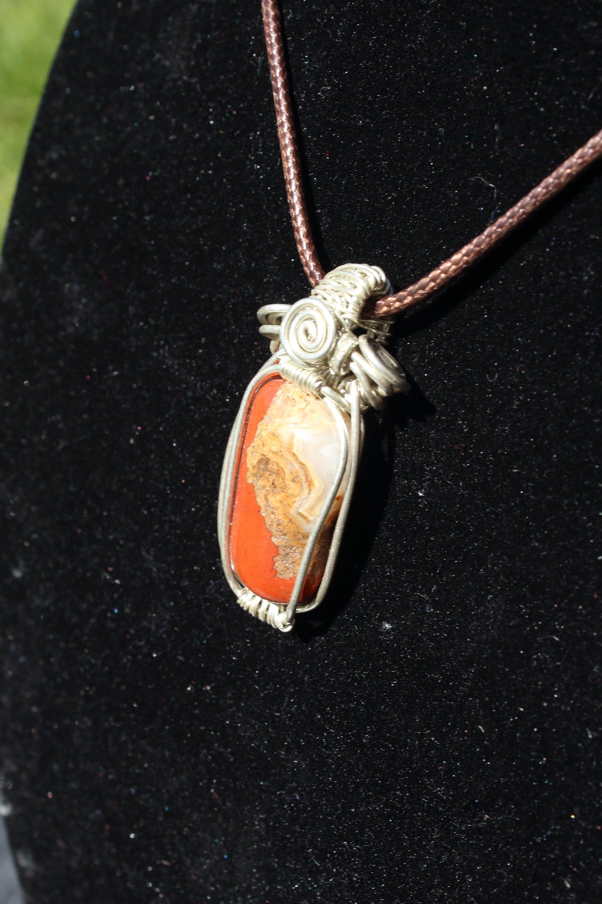 Brecciated jasper silver 925 pendant