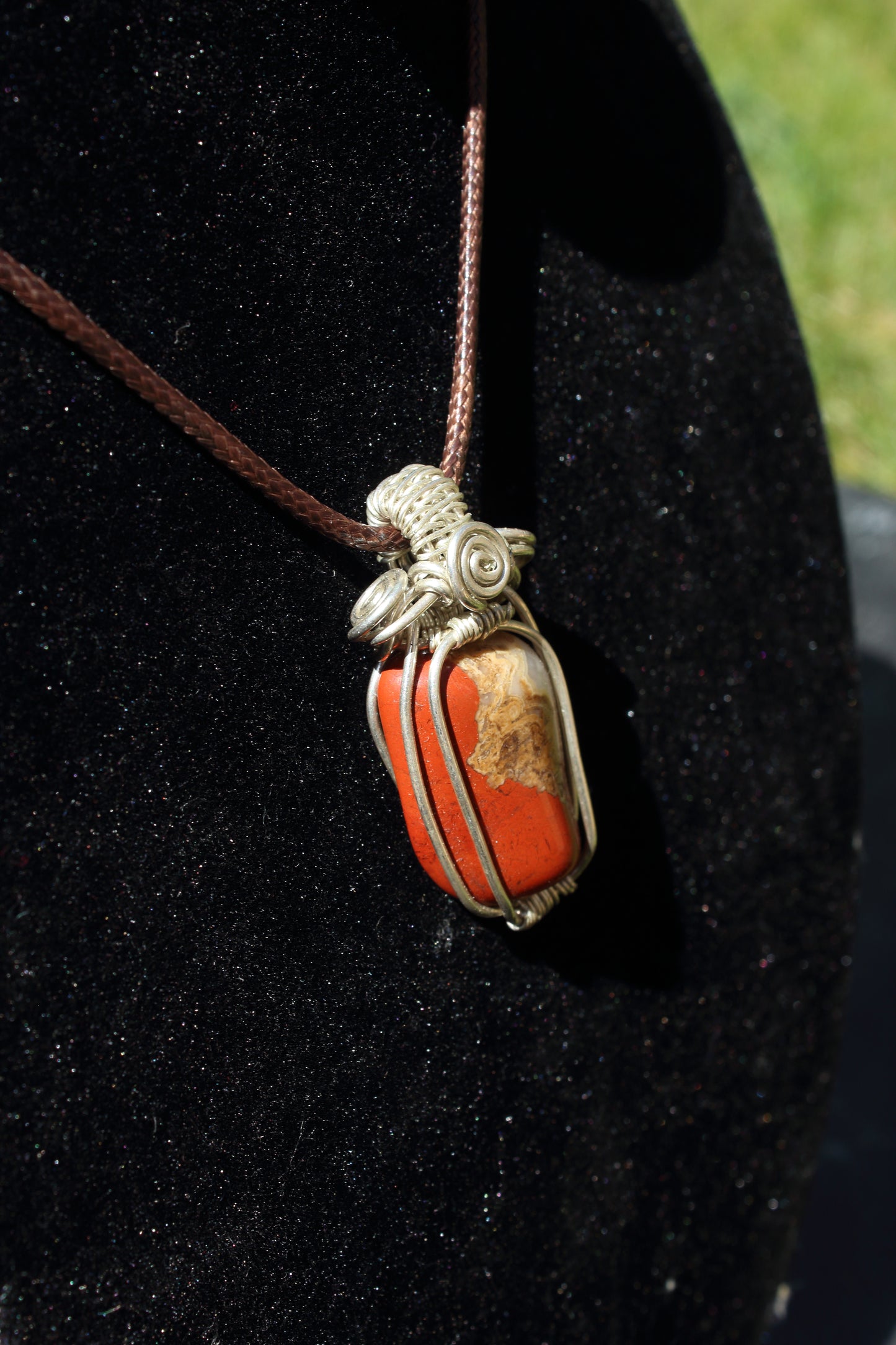 Brecciated jasper silver 925 pendant