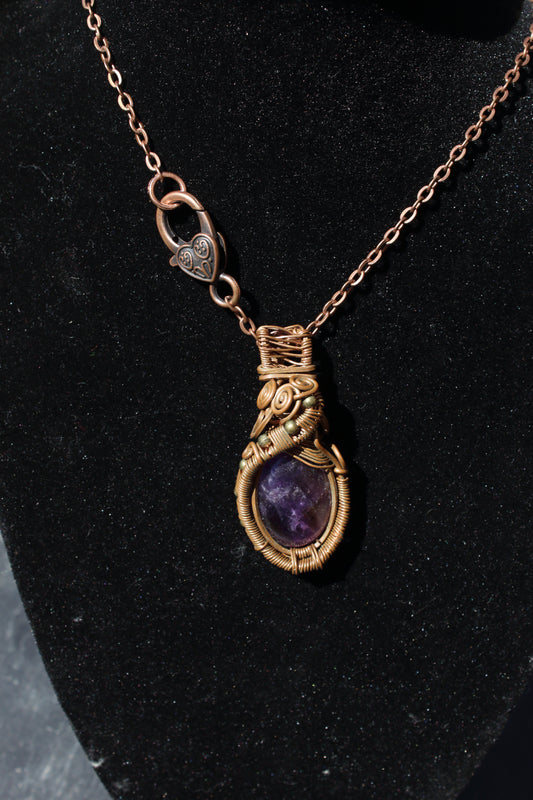 Beaded Amethyst Pendant
