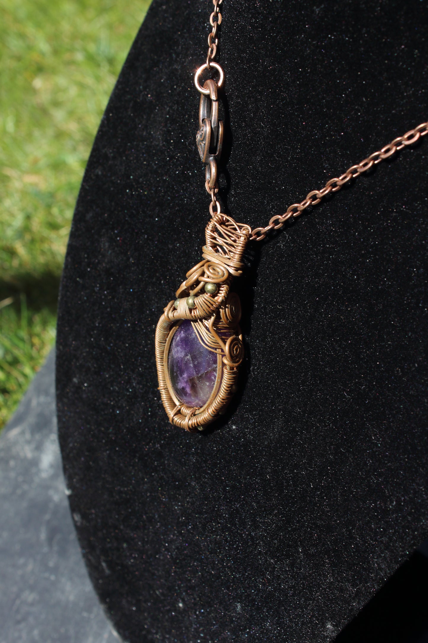 Beaded Amethyst Pendant