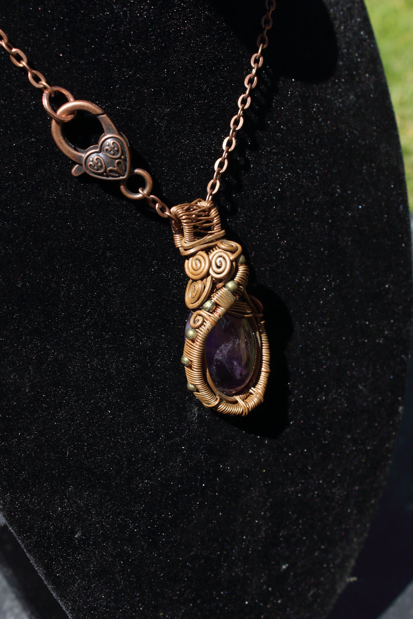 Beaded Amethyst Pendant