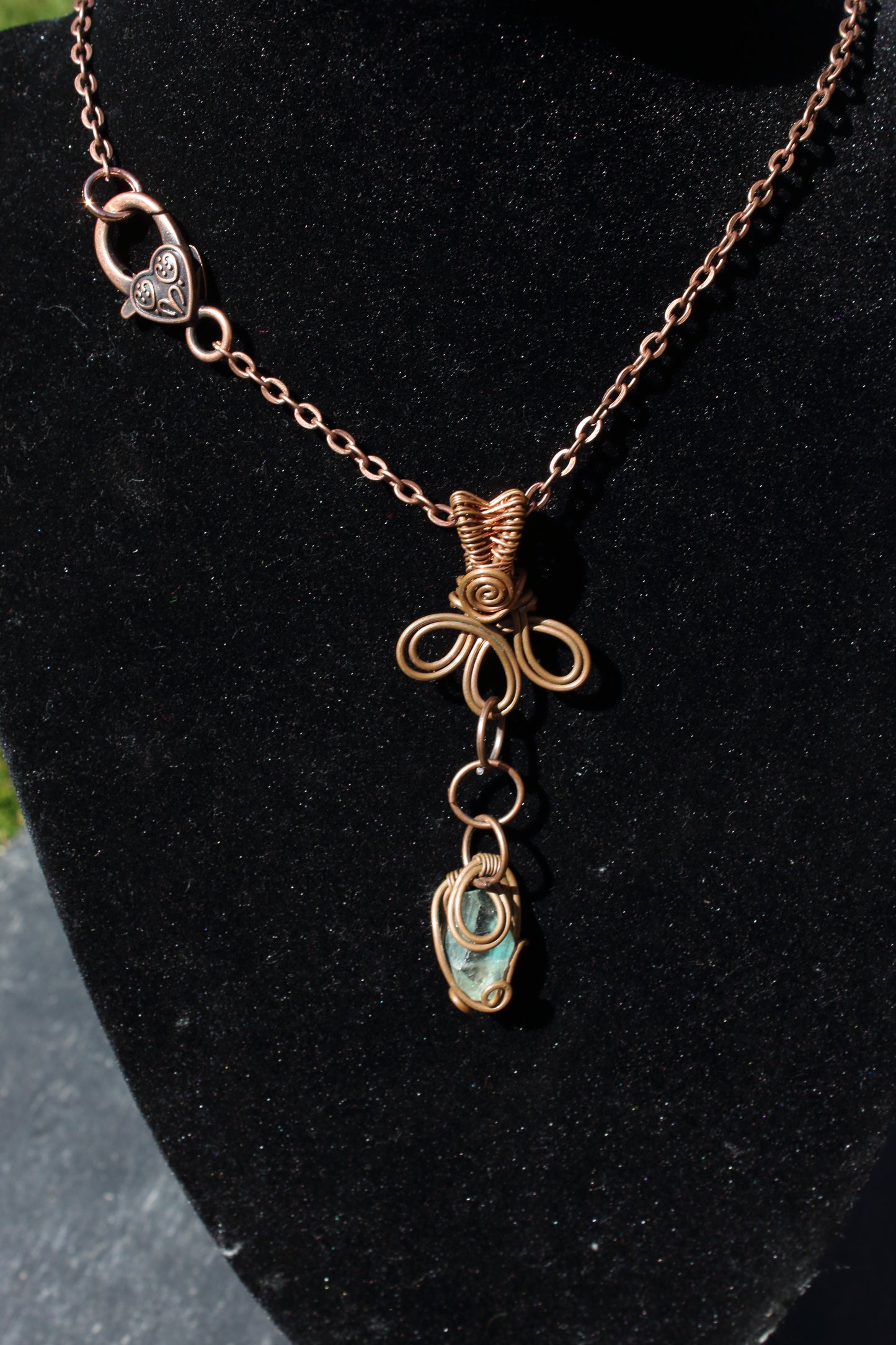 Suspended green fluorite Necklace