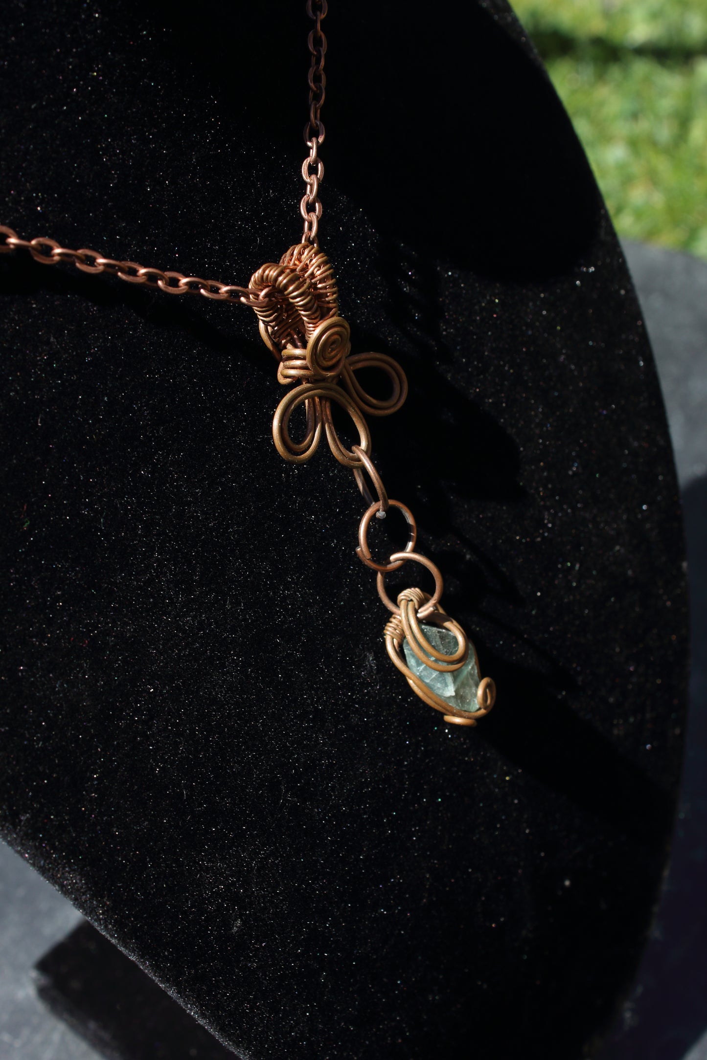 Suspended green fluorite Necklace