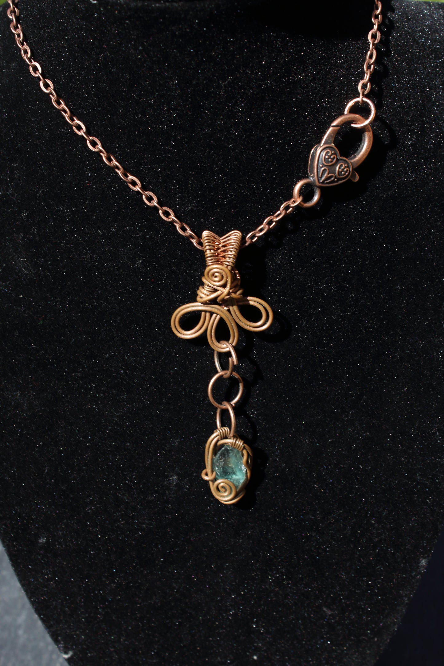 Suspended green fluorite Necklace
