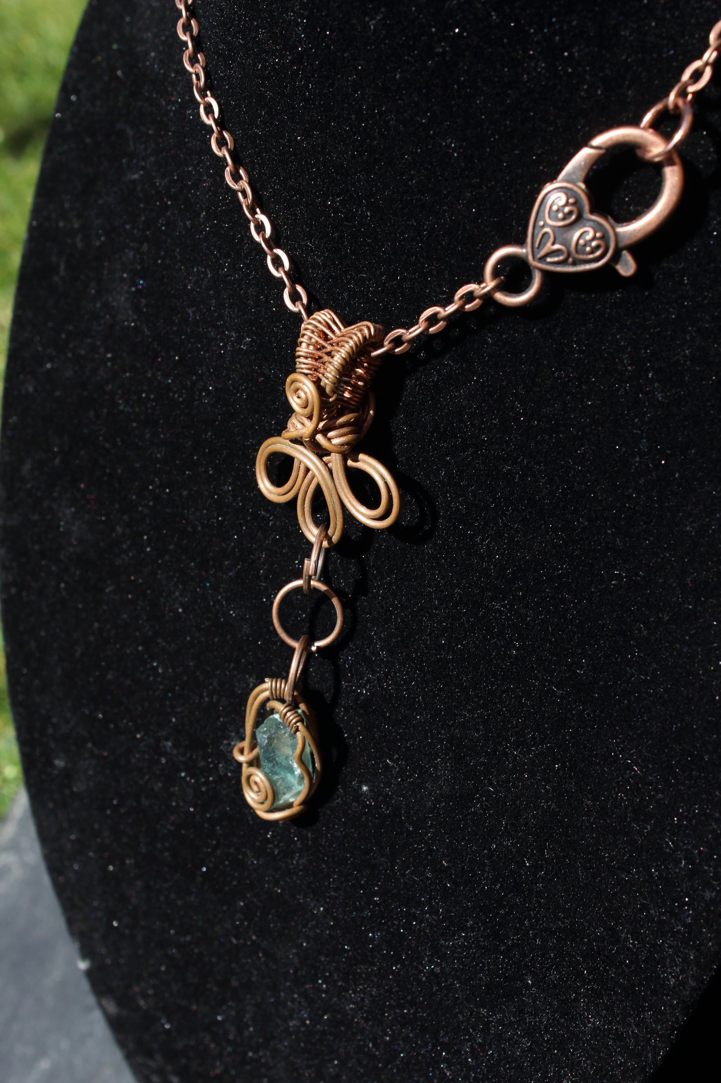 Suspended green fluorite Necklace