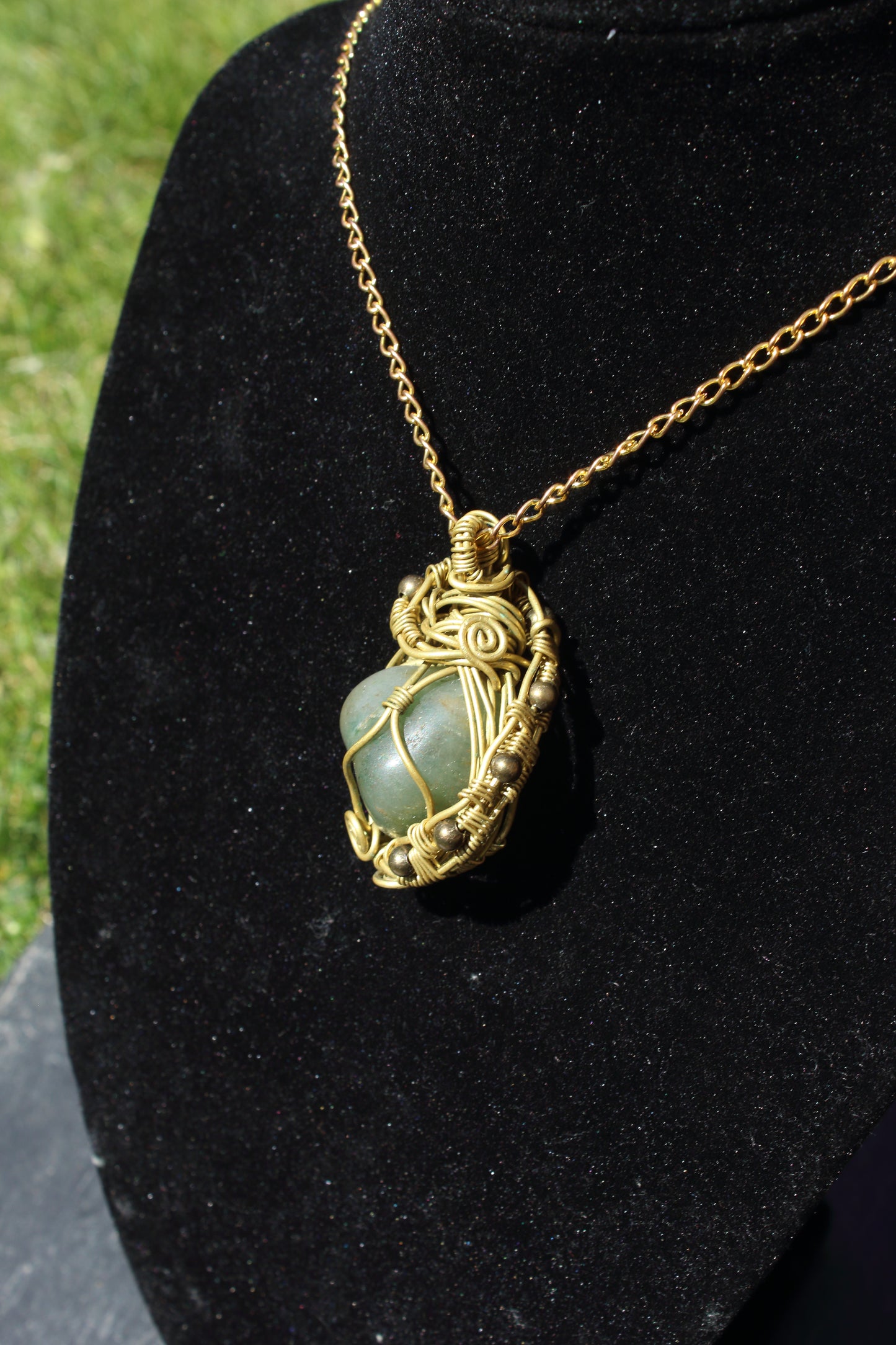 Star Engraved Jade Pendant
