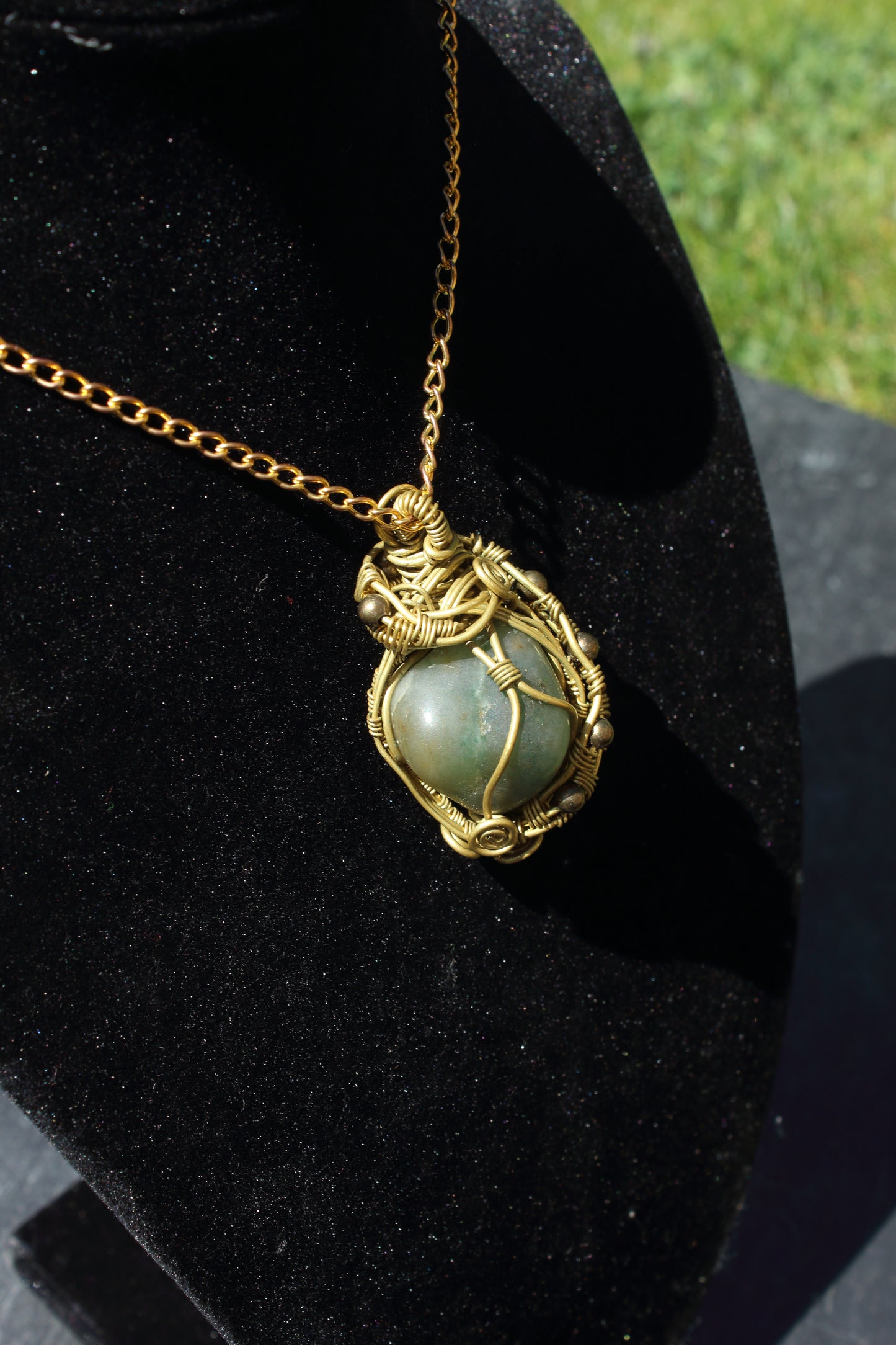 Star Engraved Jade Pendant
