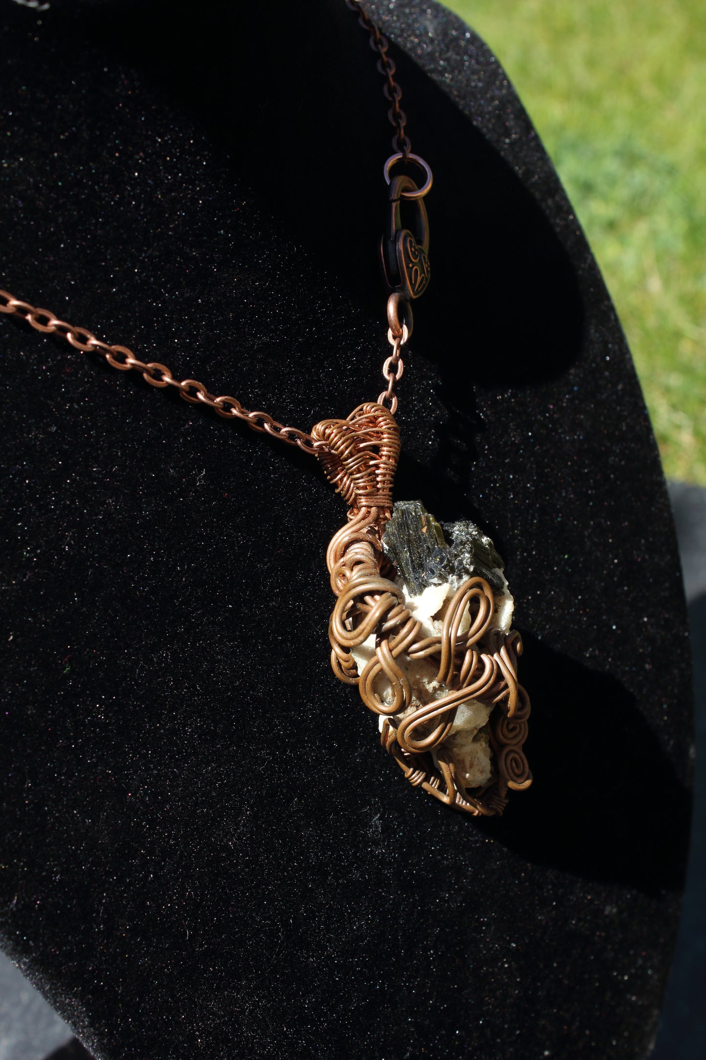 Green Tourmaline abstract pendant