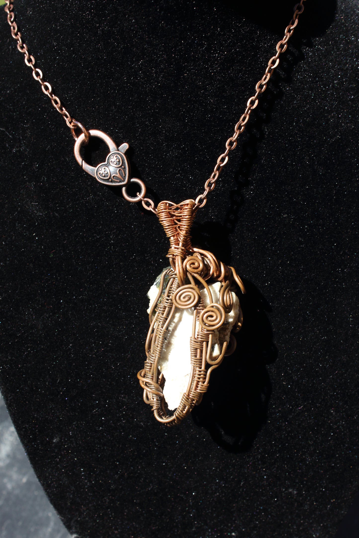 Green Tourmaline abstract pendant