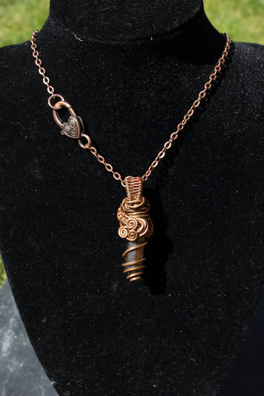Tigers Eye Spiral Point Pendant