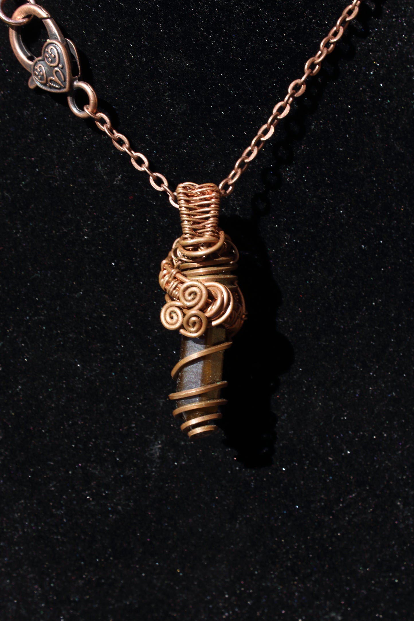 Tigers Eye Spiral Point Pendant