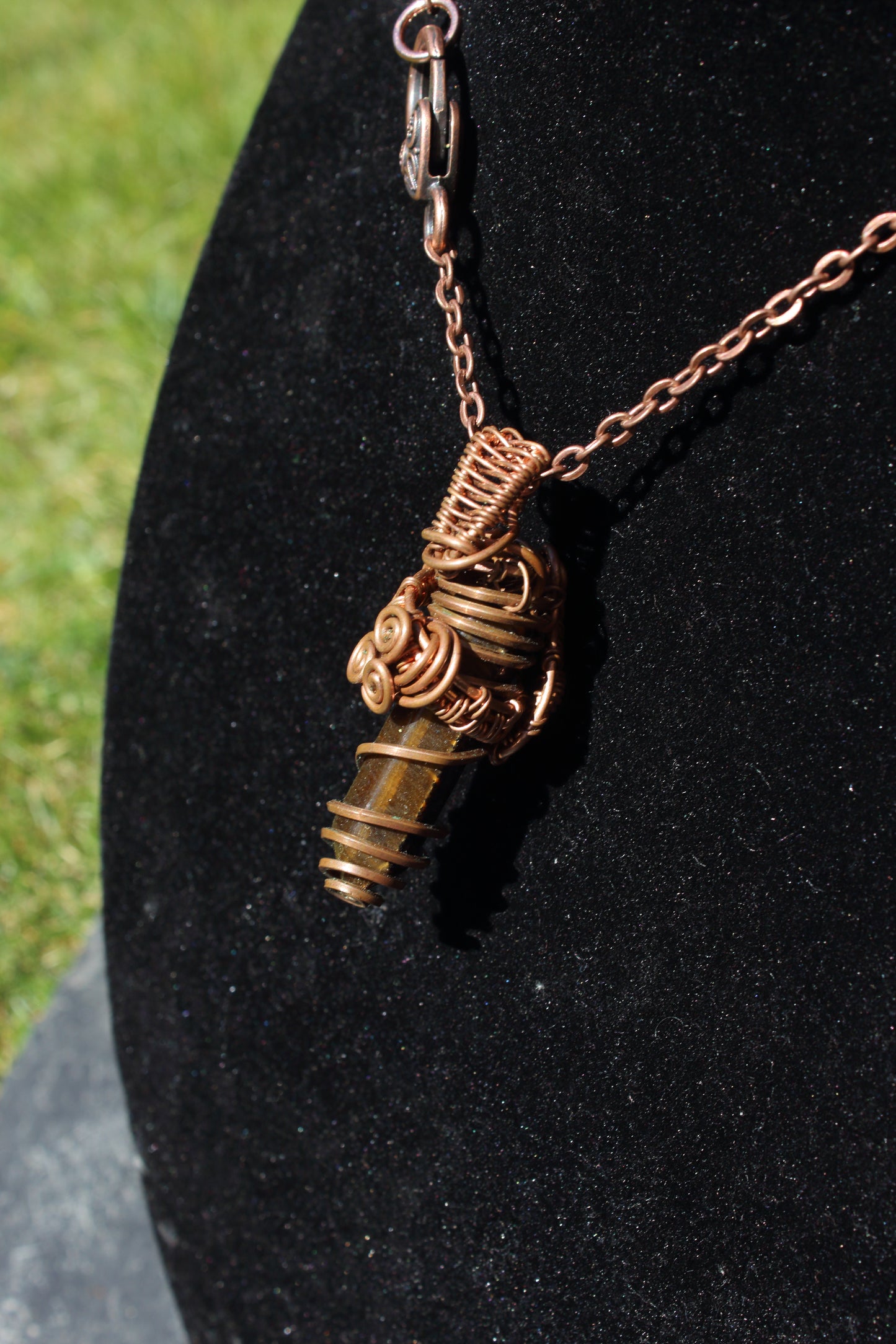 Tigers Eye Spiral Point Pendant