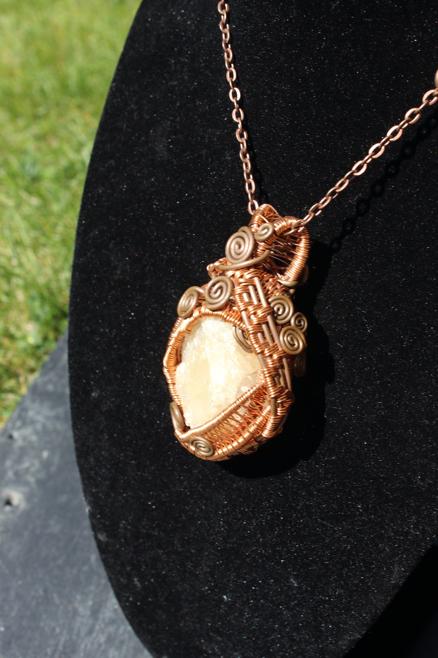 Chunky raw citrine Amulet