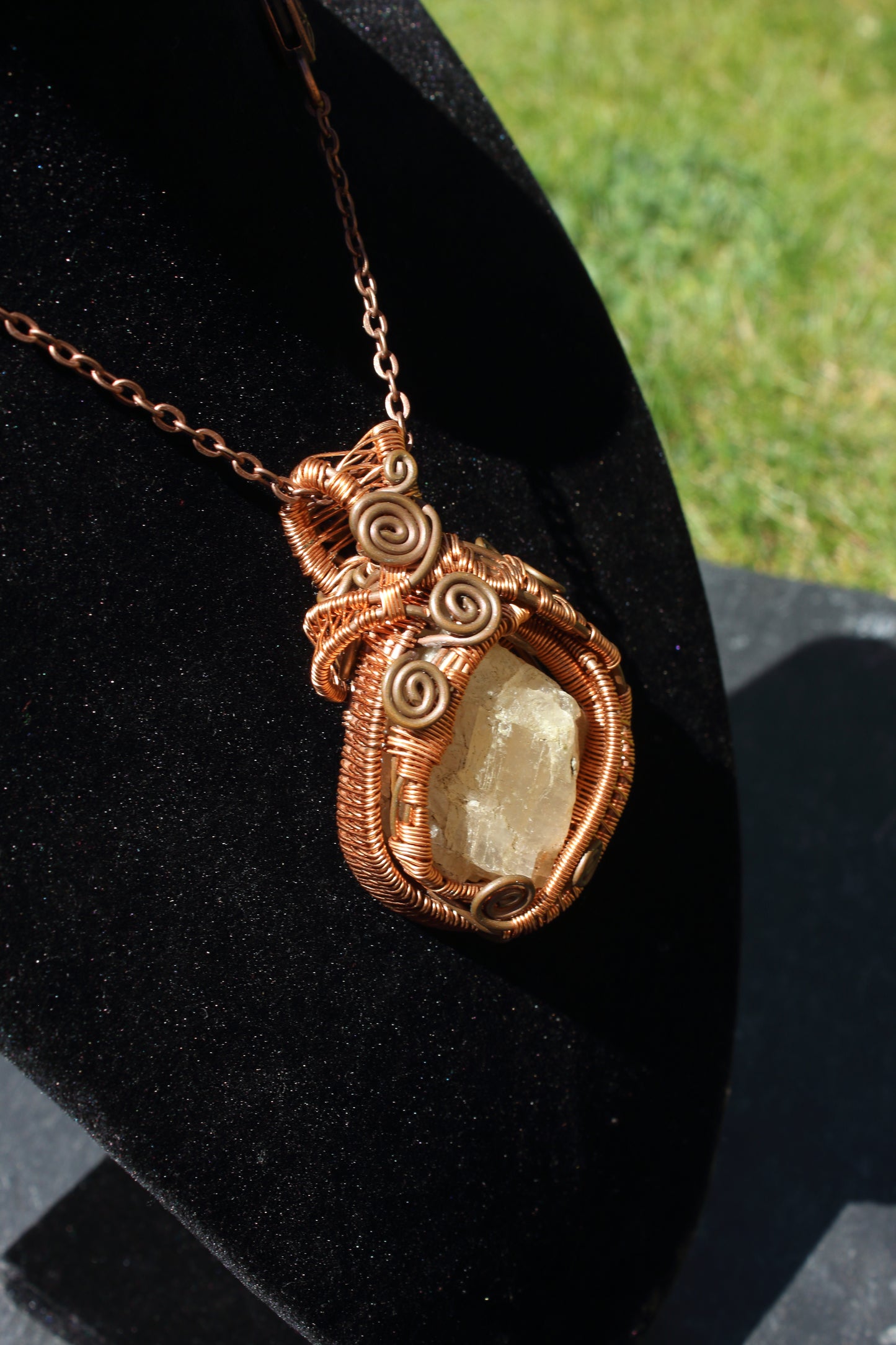 Chunky raw citrine Amulet