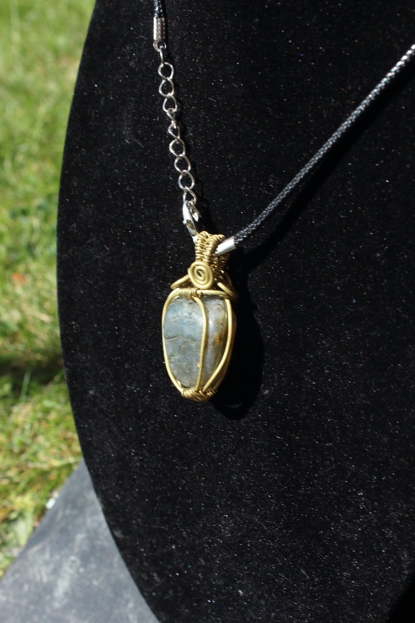 Simple Brass Lavikite Pendant