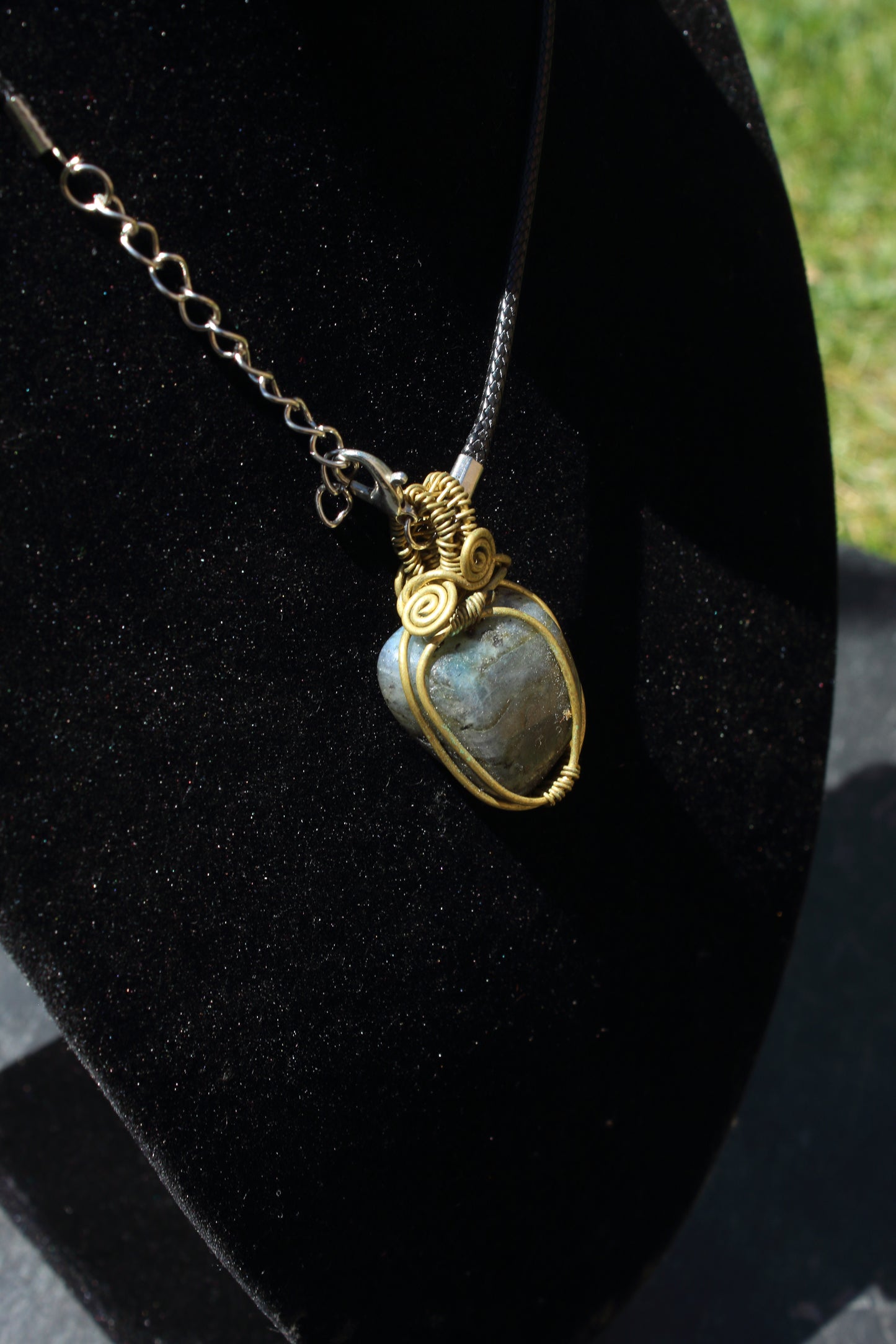Simple Brass Lavikite Pendant