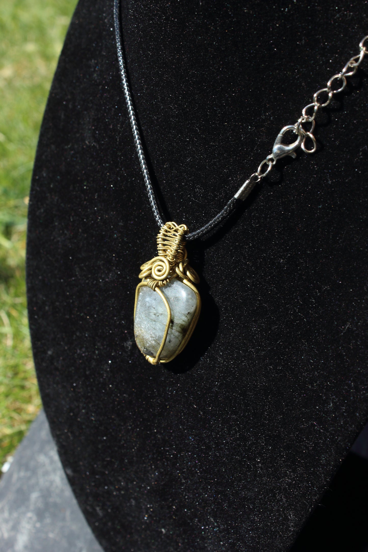 Simple Brass Lavikite Pendant