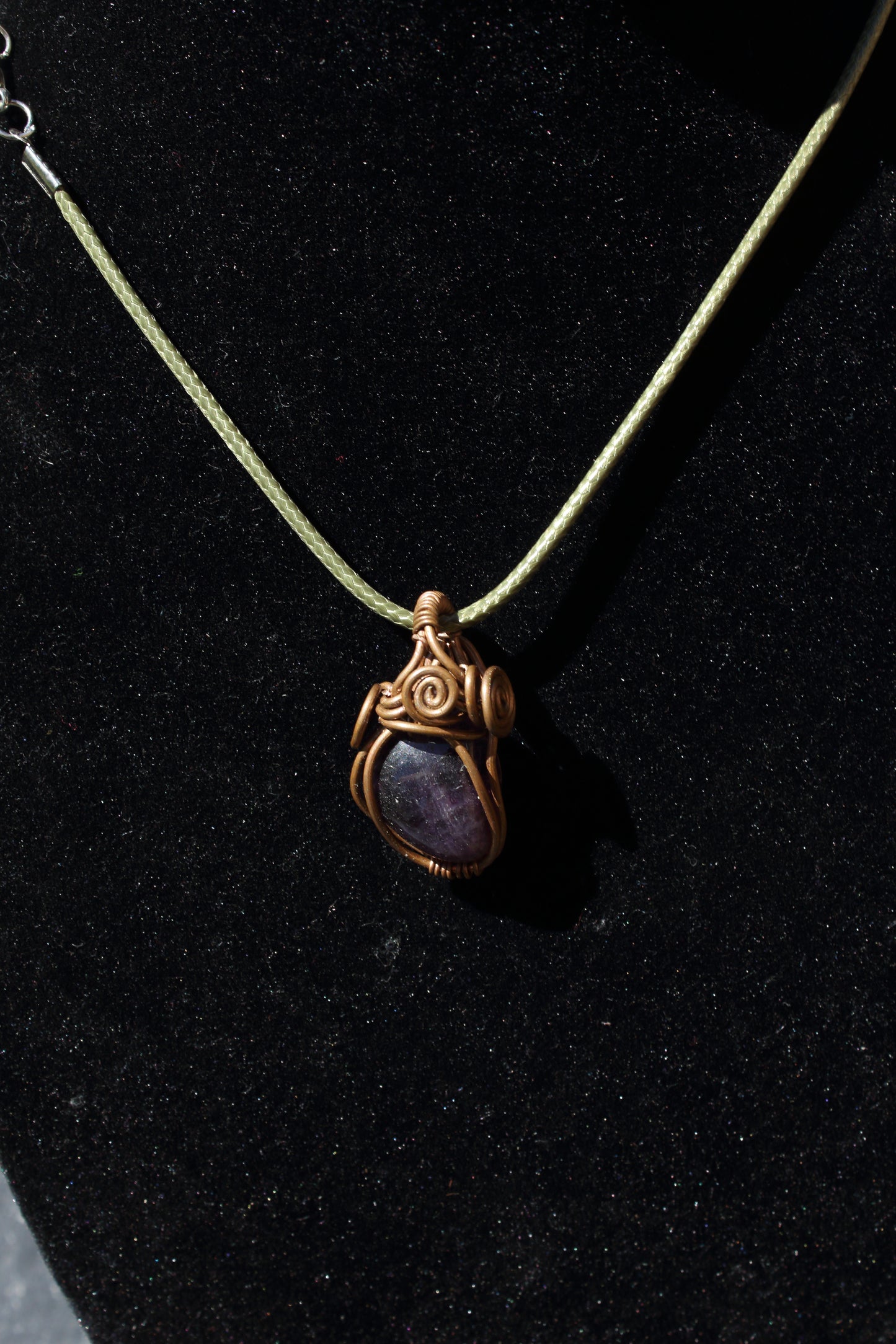 Simple Copper Amethyst Pendant